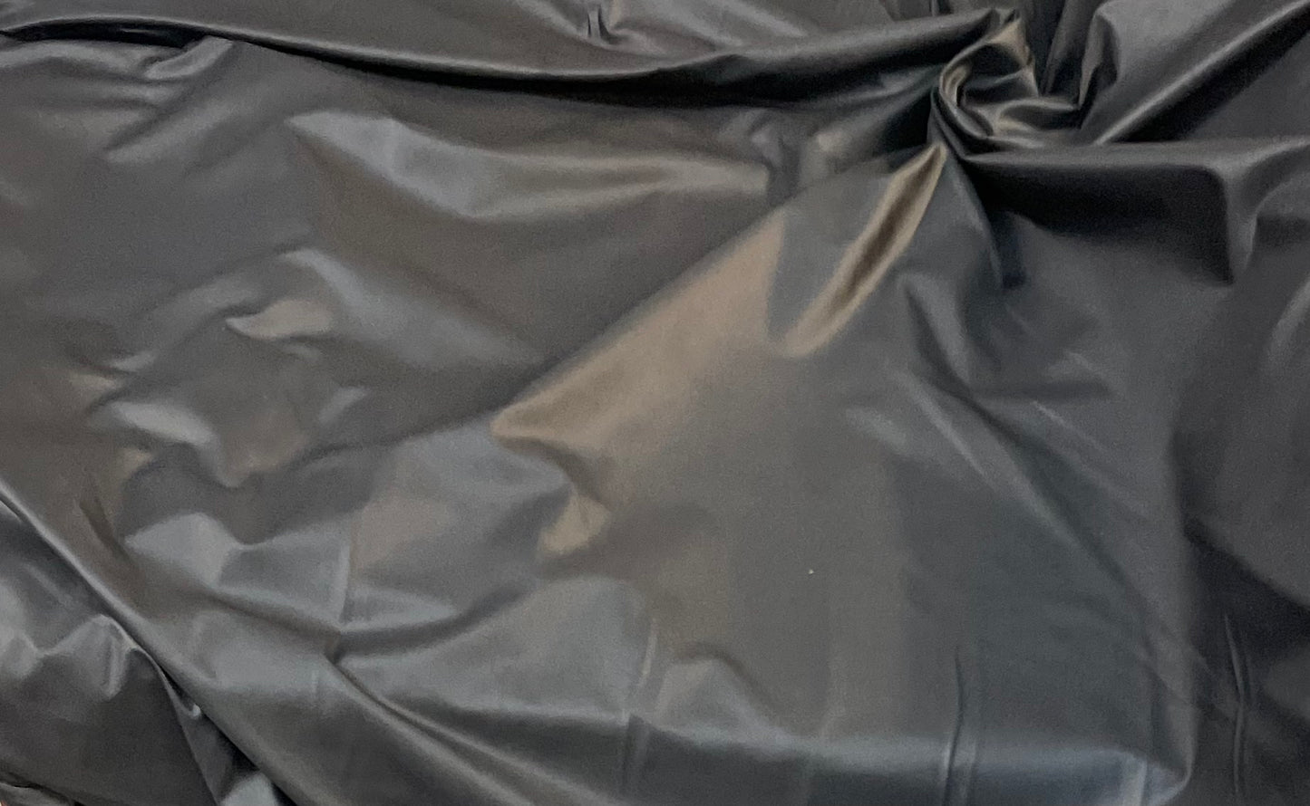 Smooth Stretch Faux Leather- Black (Matte Finish)