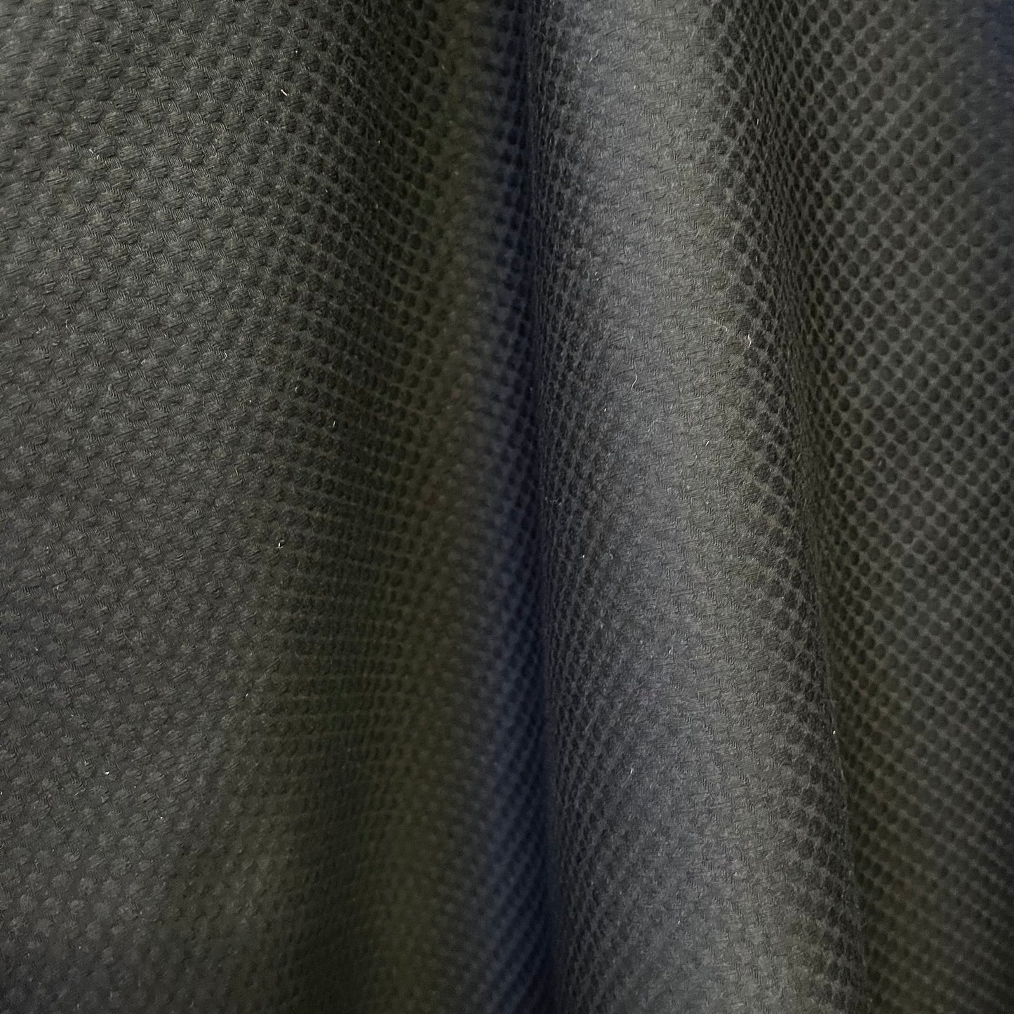 Textured Cotton Pique Stretch - Jet Black