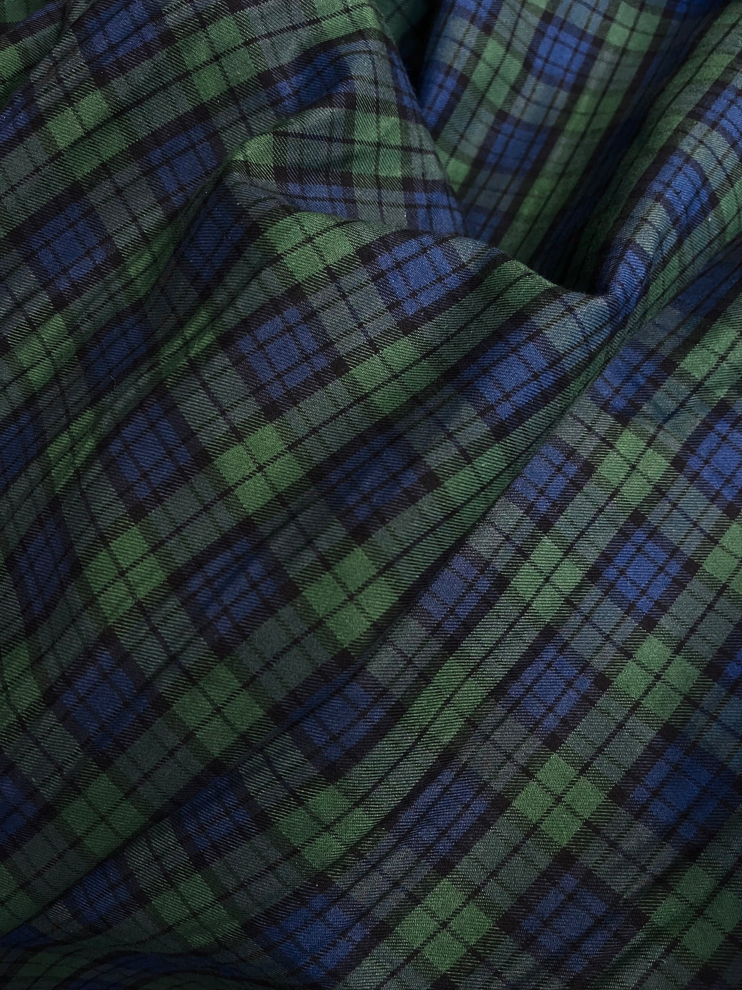 Flannel Cotton Plaid - Green & Blue