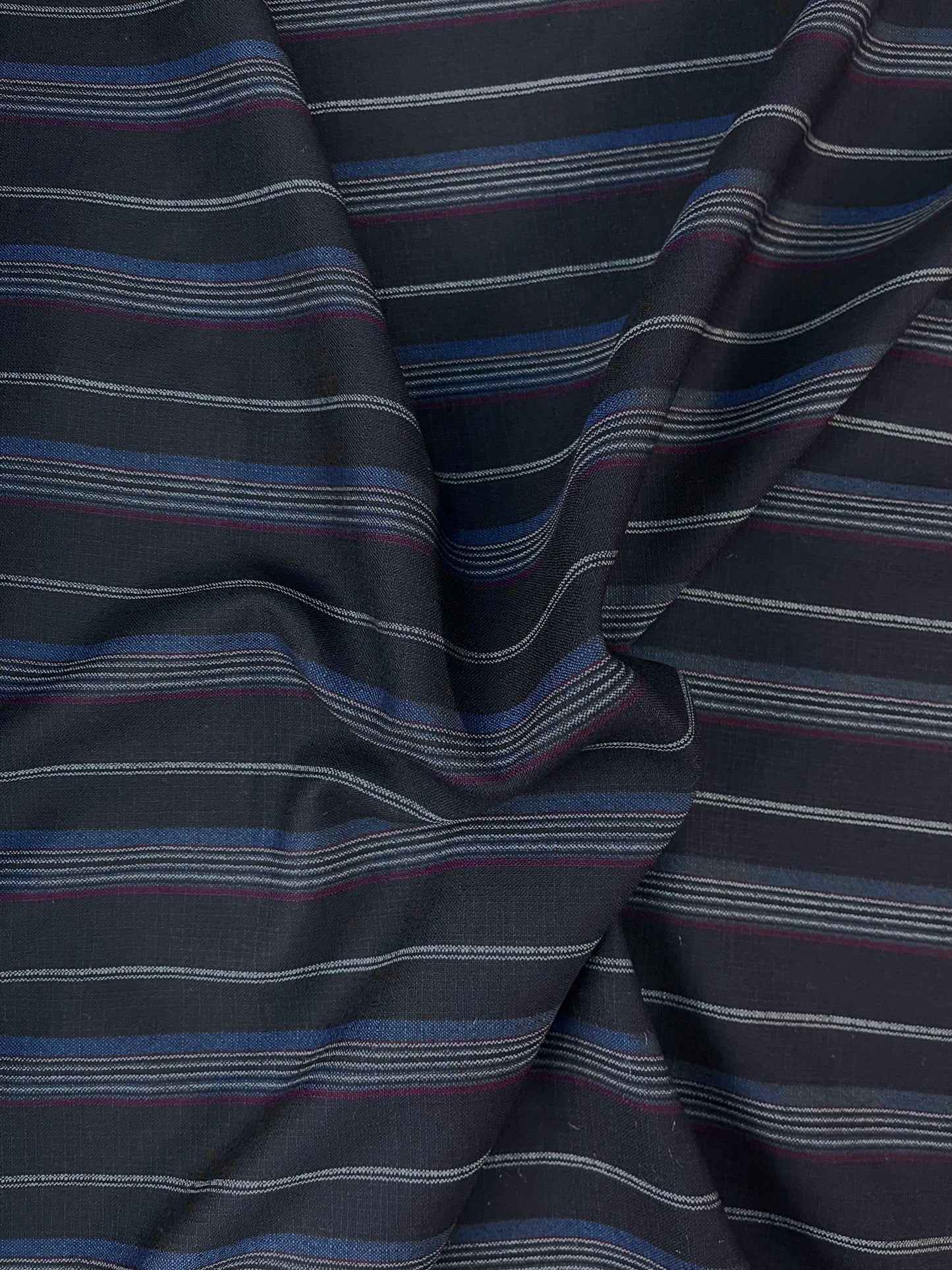 Stripe Wool Suiting - Blue, Red & White