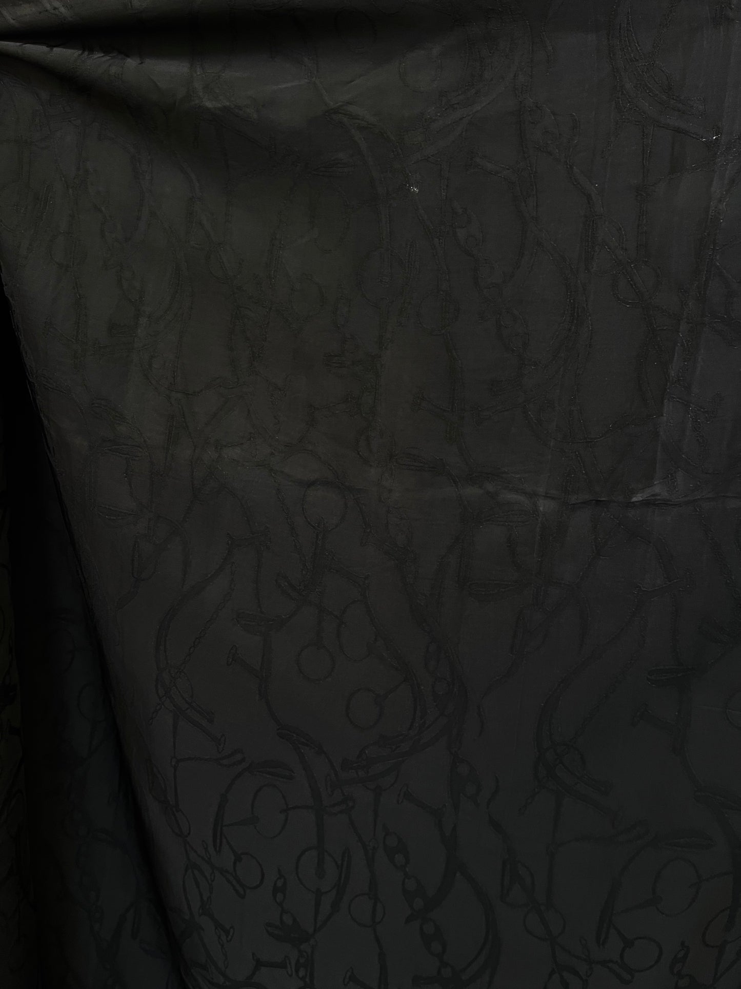 Designer Equestrian Rayon Brocade - Black