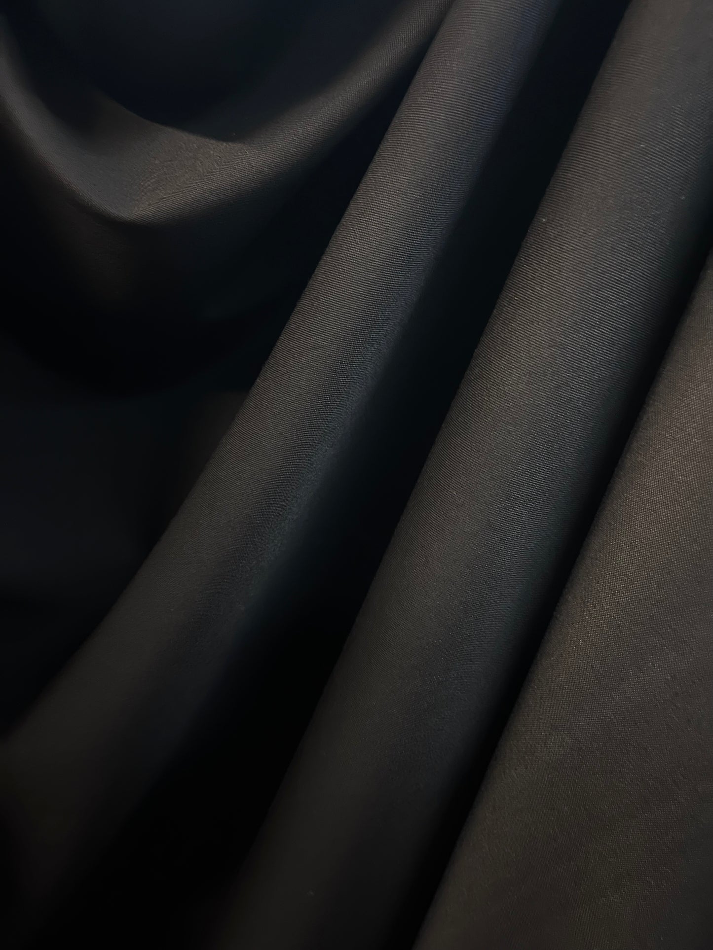 Italian Suiting Virgin Wool Gabardine - Jet Black