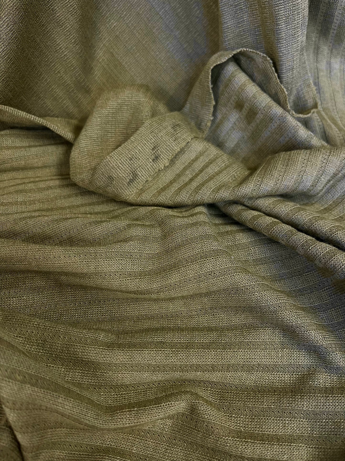 Italian Rayon Ribbed Knit - Army Green