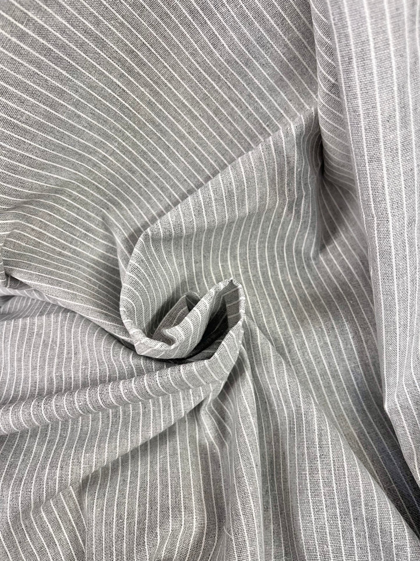 Stripe Cotton - Light Grey & White