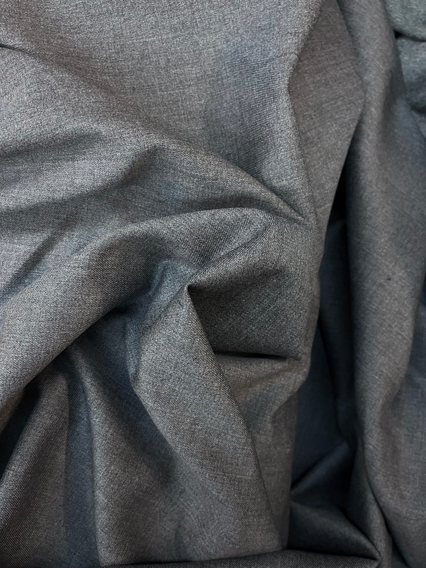 Italian Tropical Wool Suiting - Heather Grey