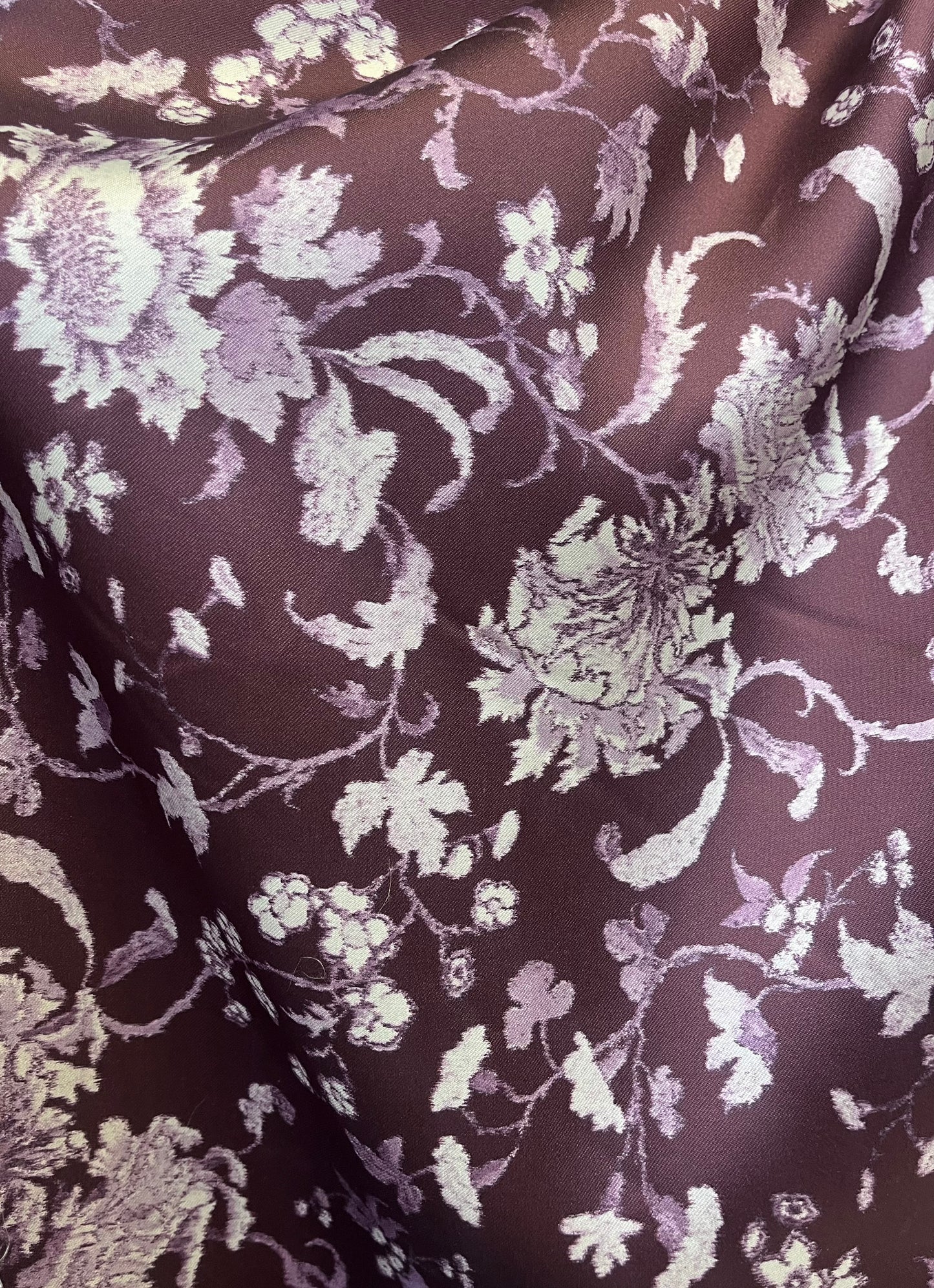 Printed Italian Silk Mikado - Purple