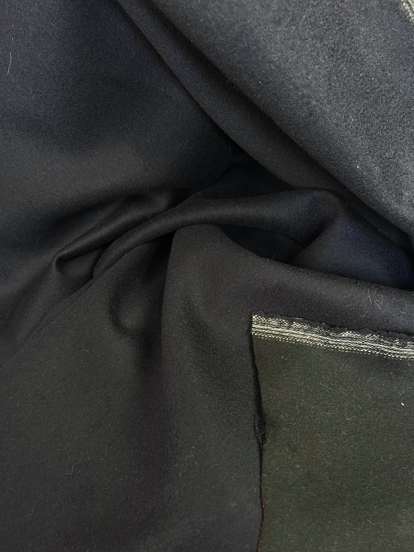 Italian Double Face Wool - Navy & Black