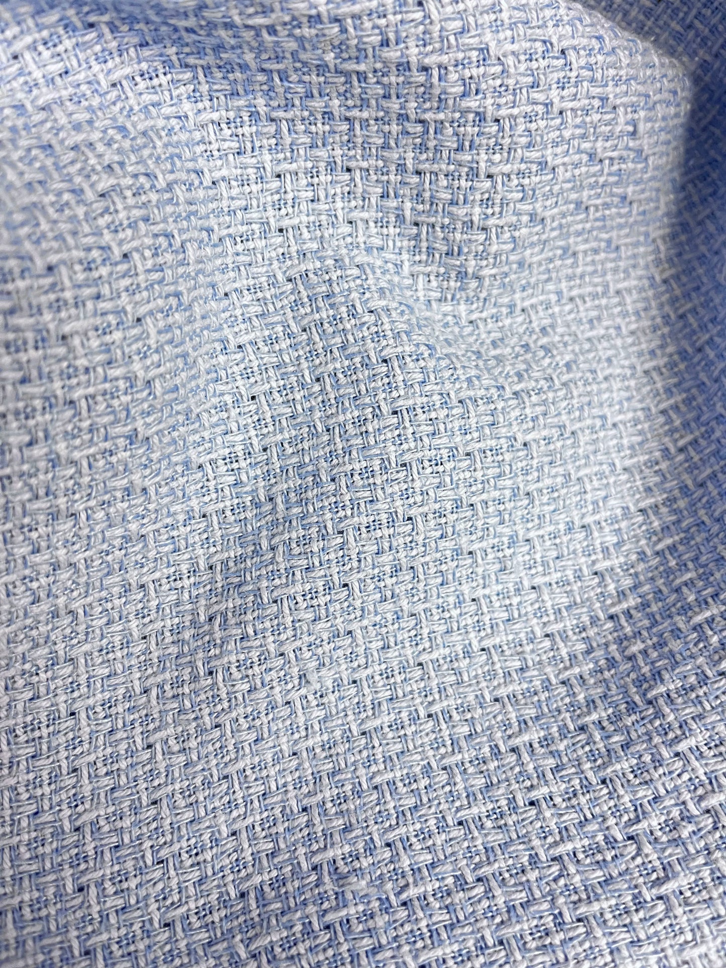 Cotton Boucle - Blue & White