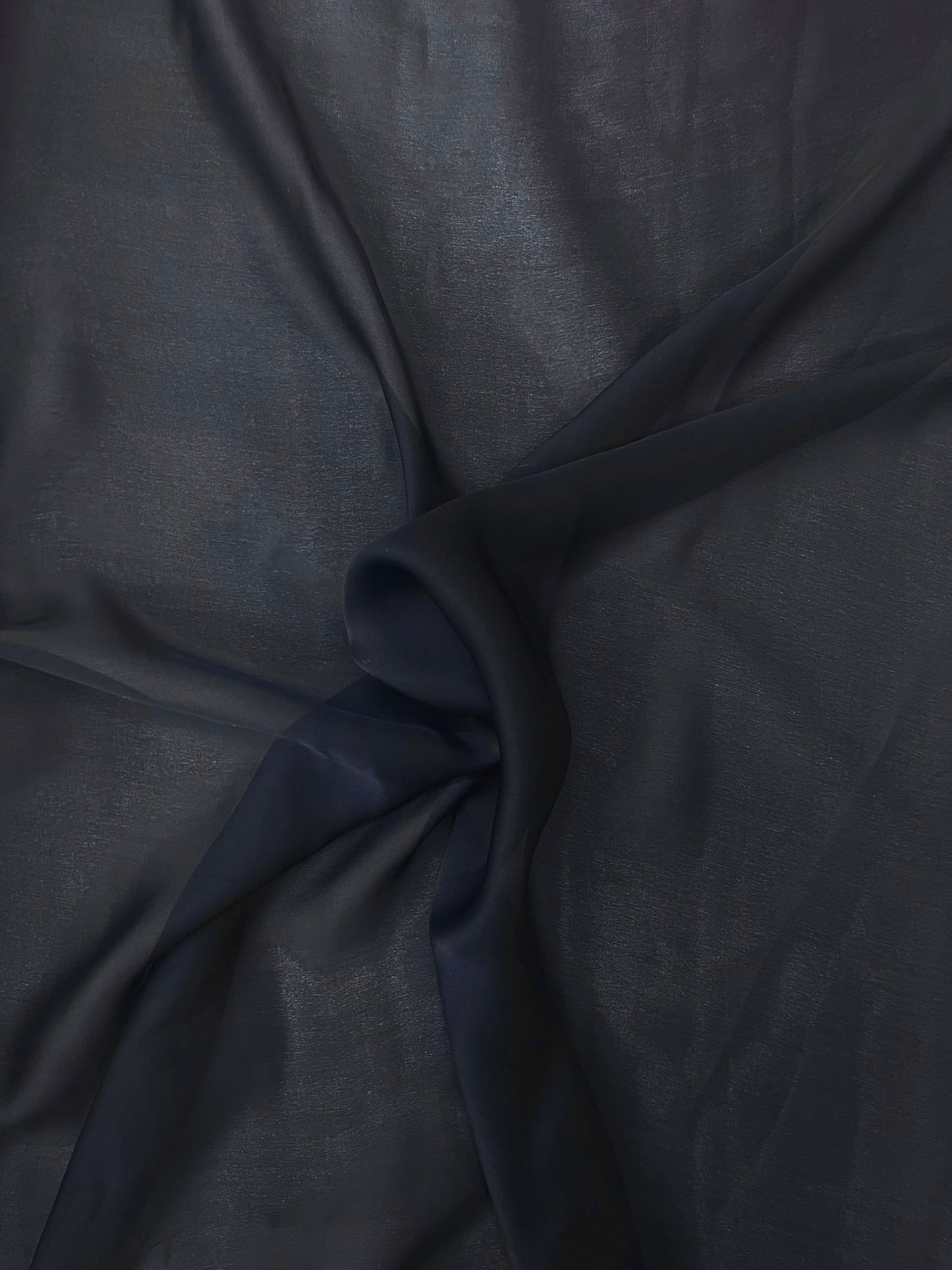 Satin Face Silk Chiffon - Dark Navy