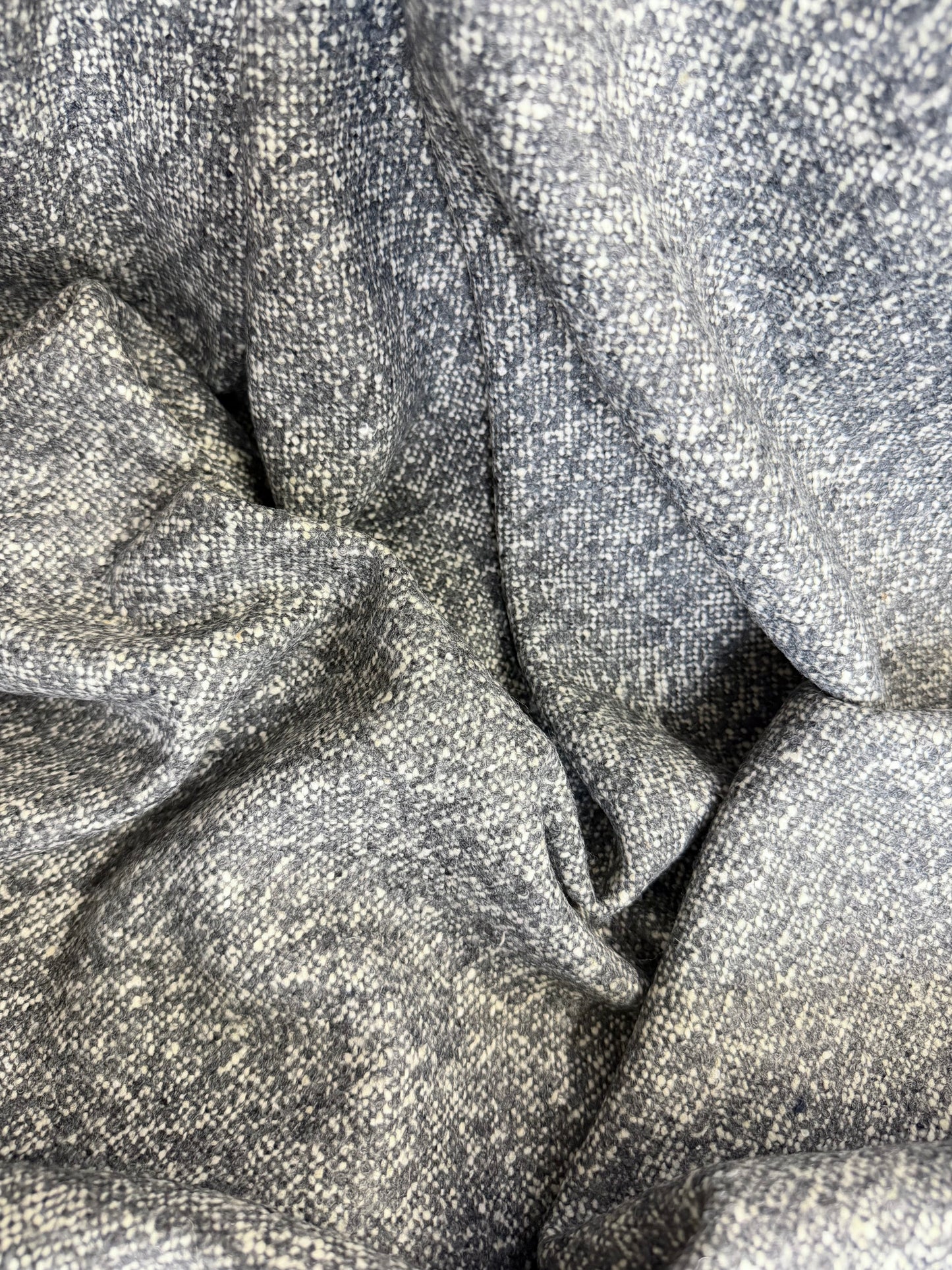 Heritage Label - Italian Designer Wool Boucle - Grey & Off-White