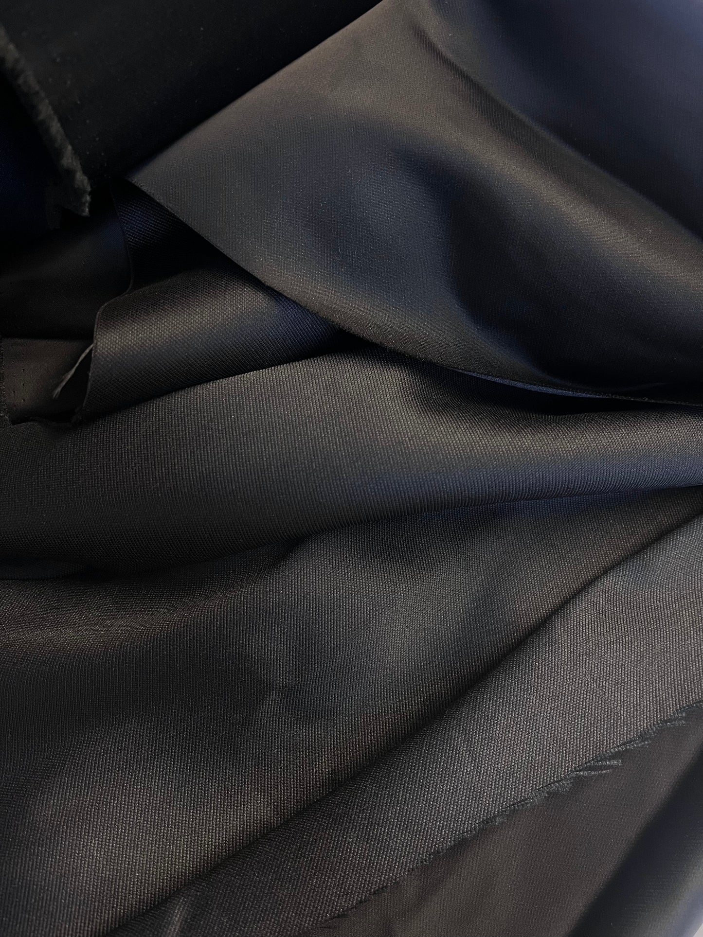 Italian Poly Zibeline Satin - Jet Black
