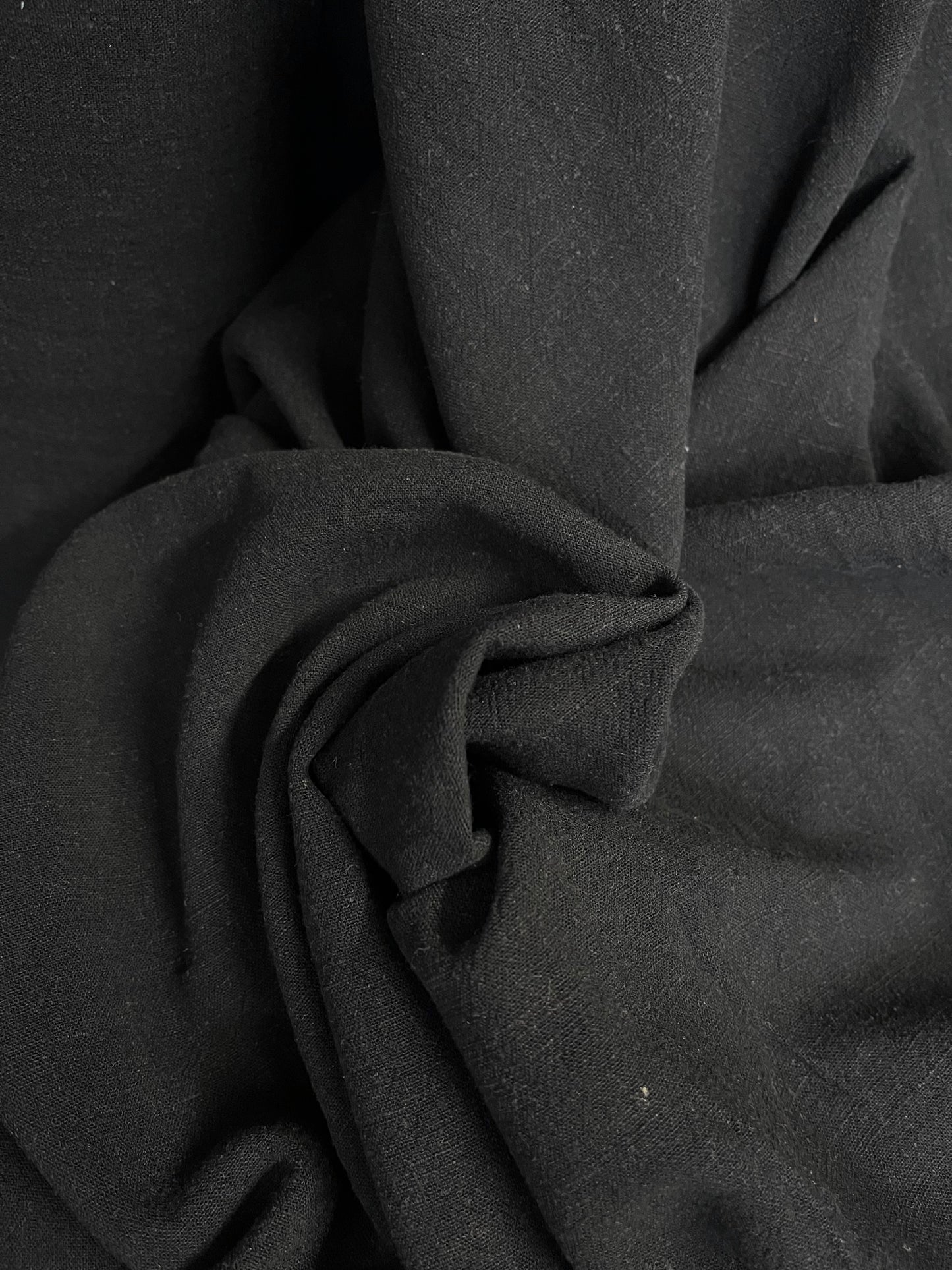 Textured Cotton & Linen Blend - Jet Black