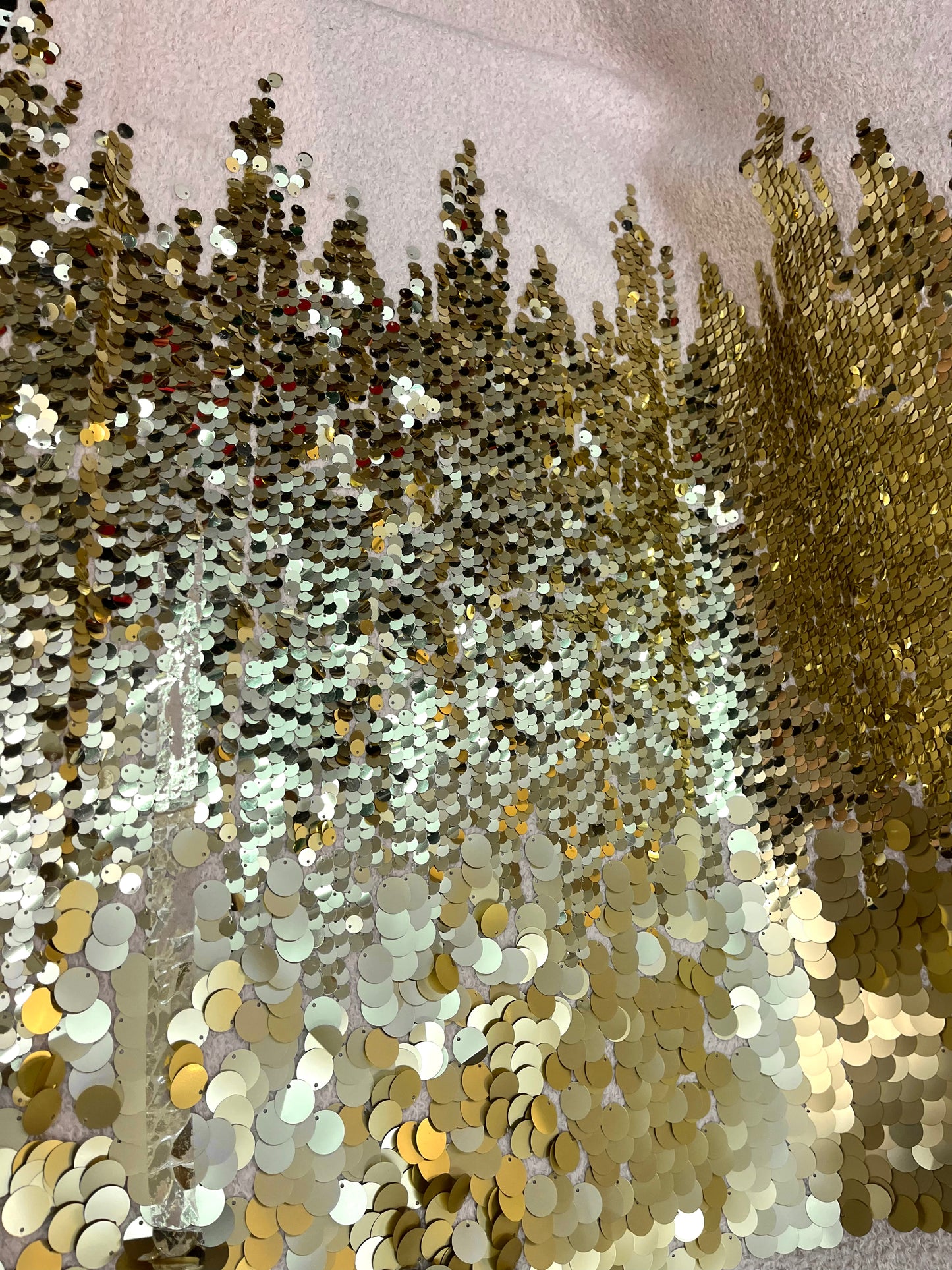 Boiled Wool Blend - Sequin - Beige & Gold