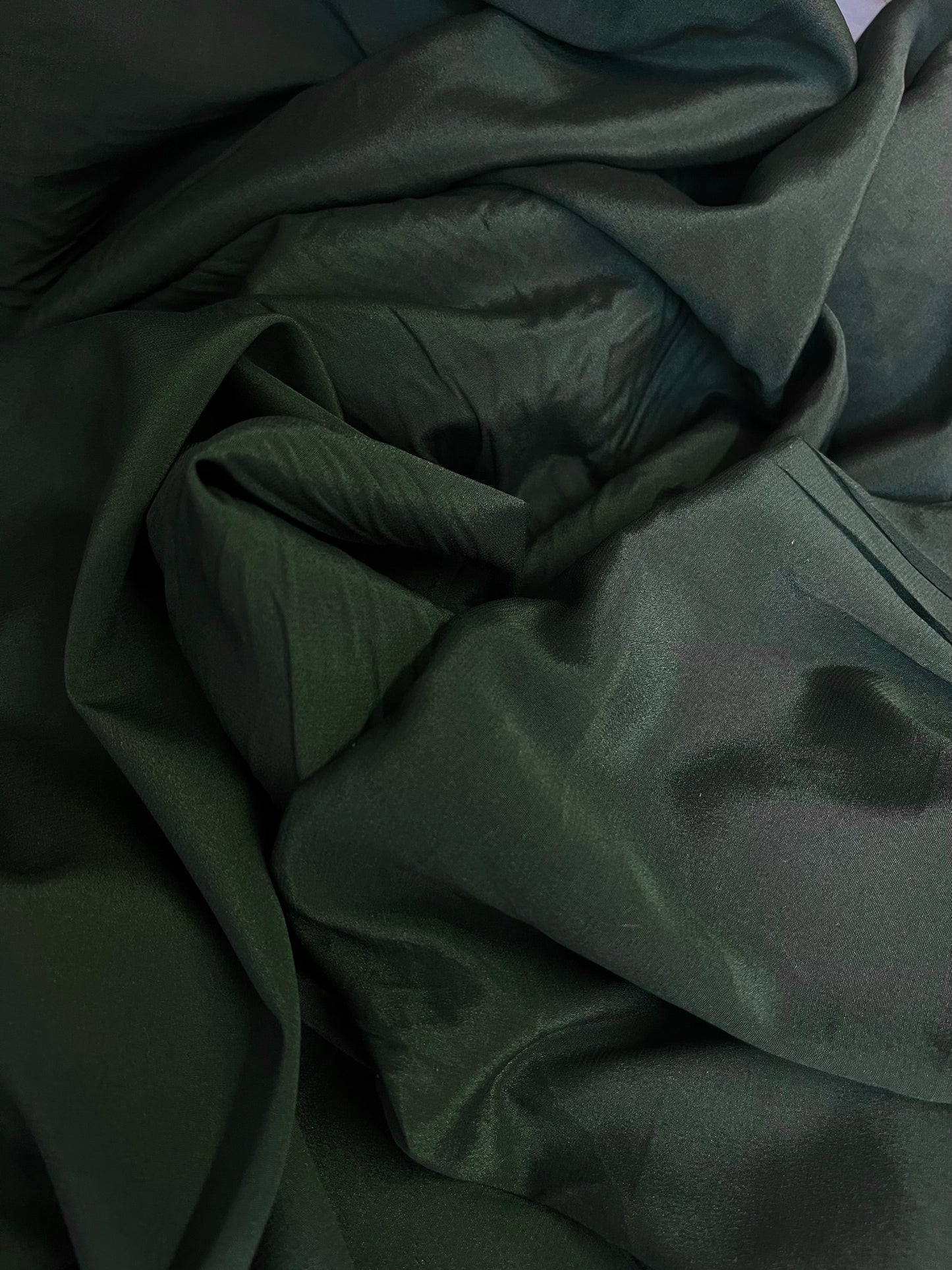Silk Crepe de Chine - Forest Green