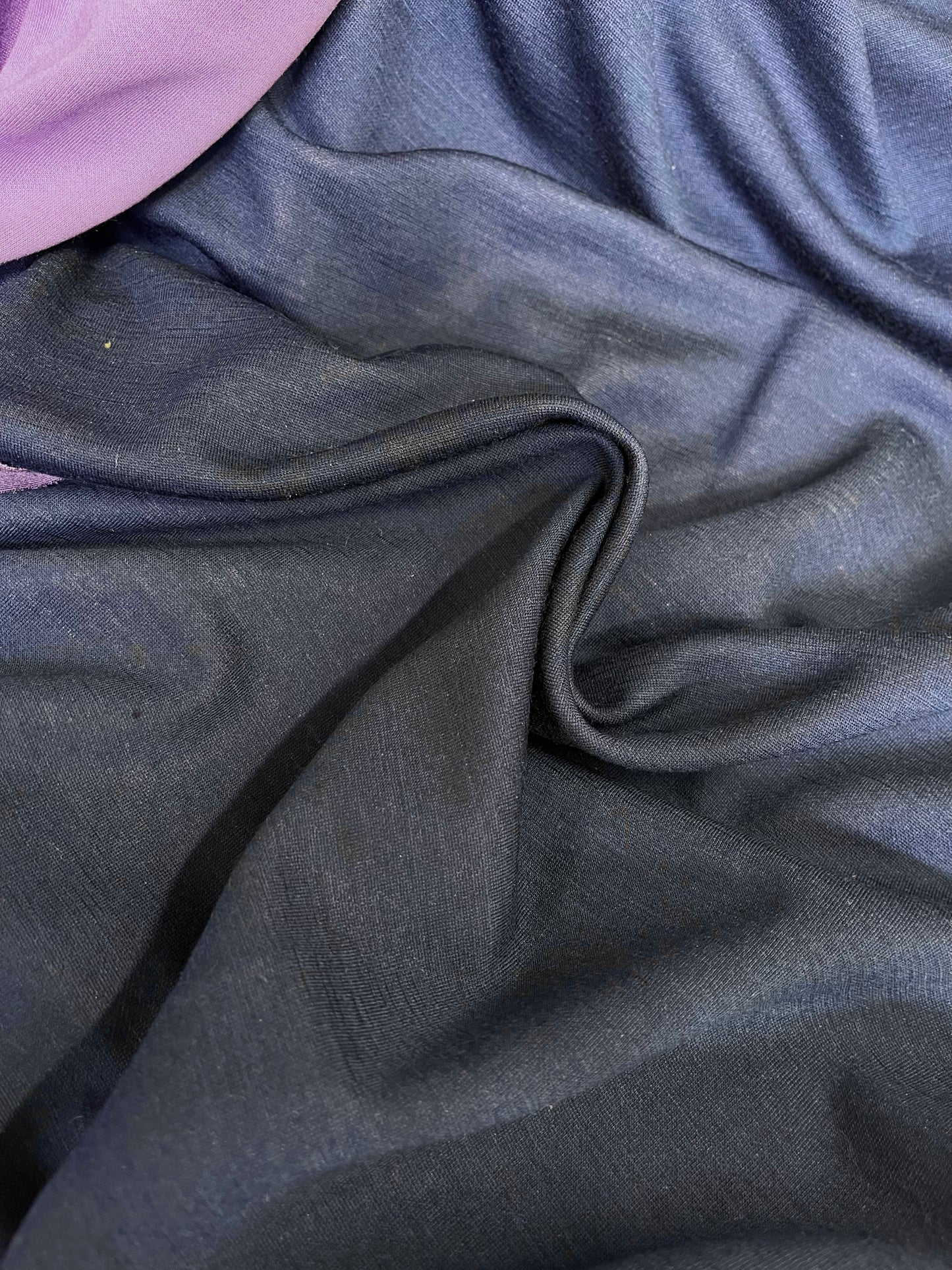 Danish Double-Sided Wool & Cotton Jersey - Navy Blue & Purple