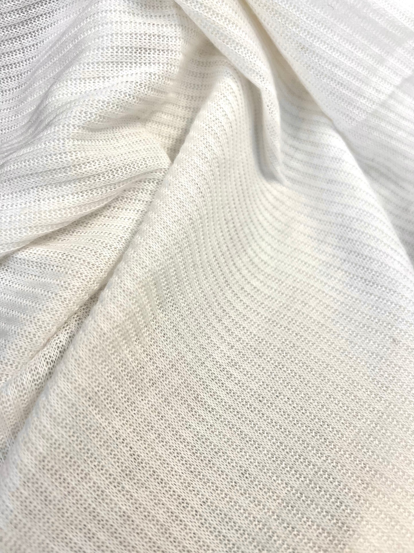 Polyester Rib Knit - White