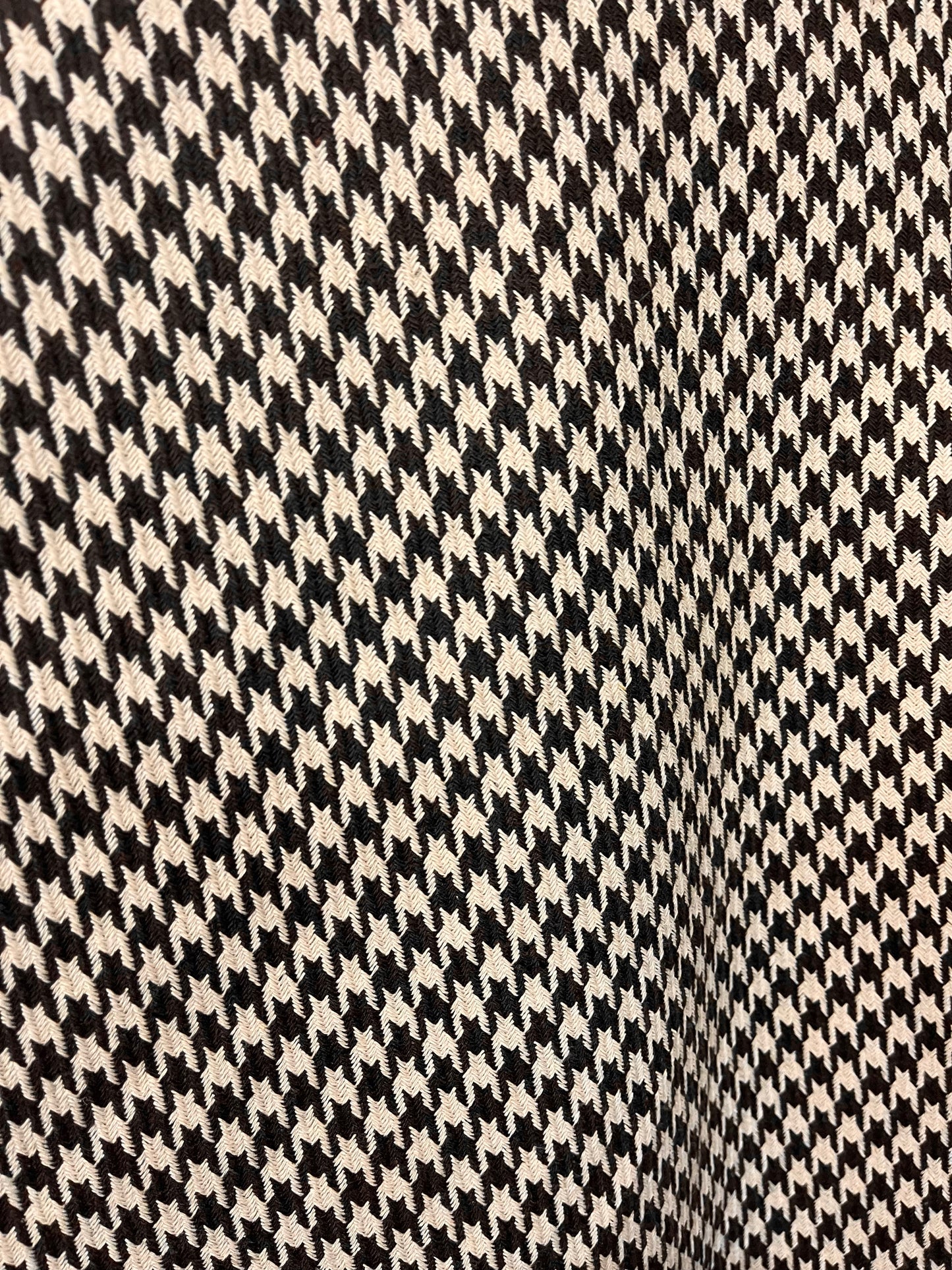 Houndstooth Poly Rayon Woven Boucle - Brown & Cream