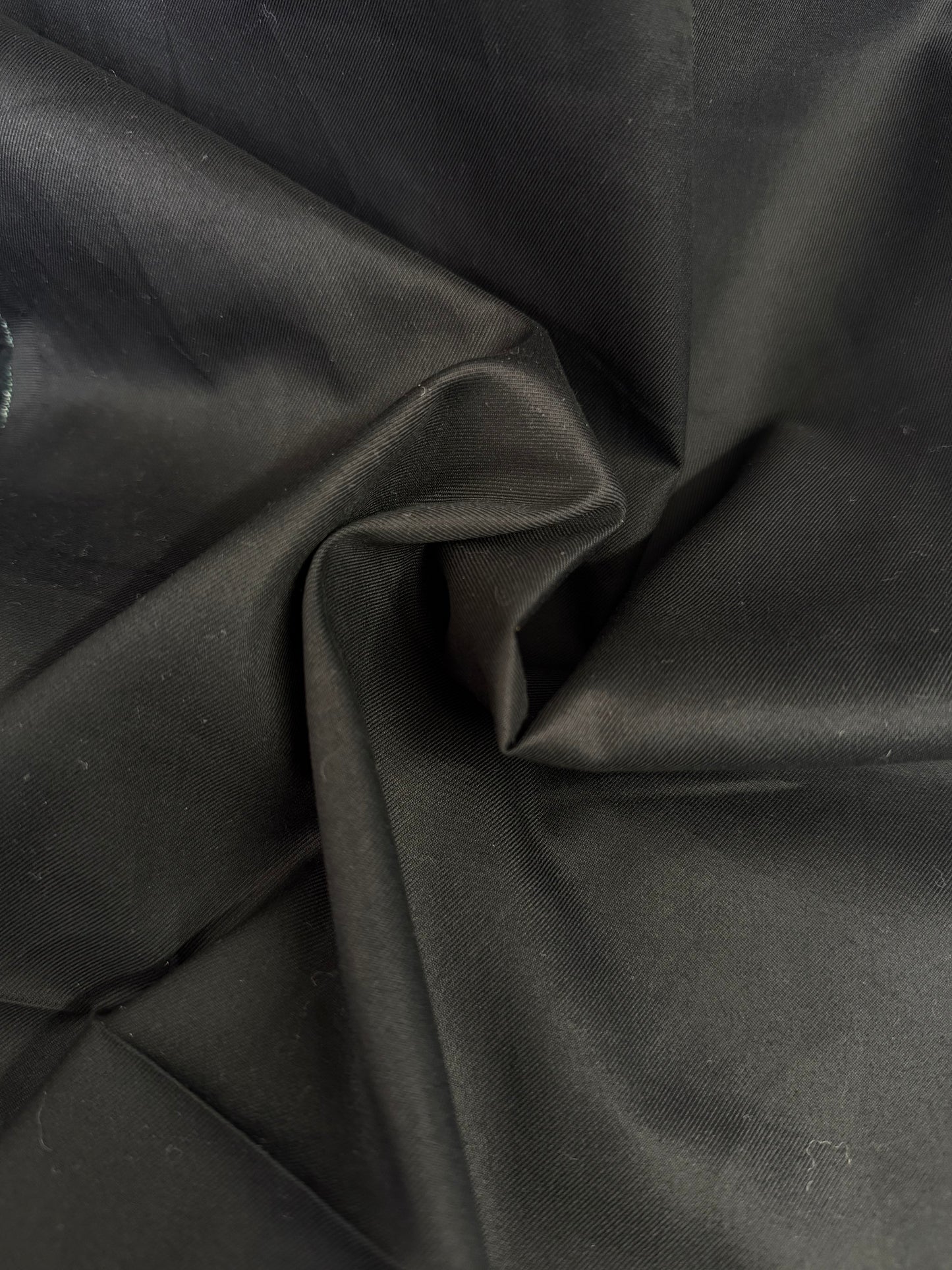 Cotton Sateen Twill Shirting - Jet Black