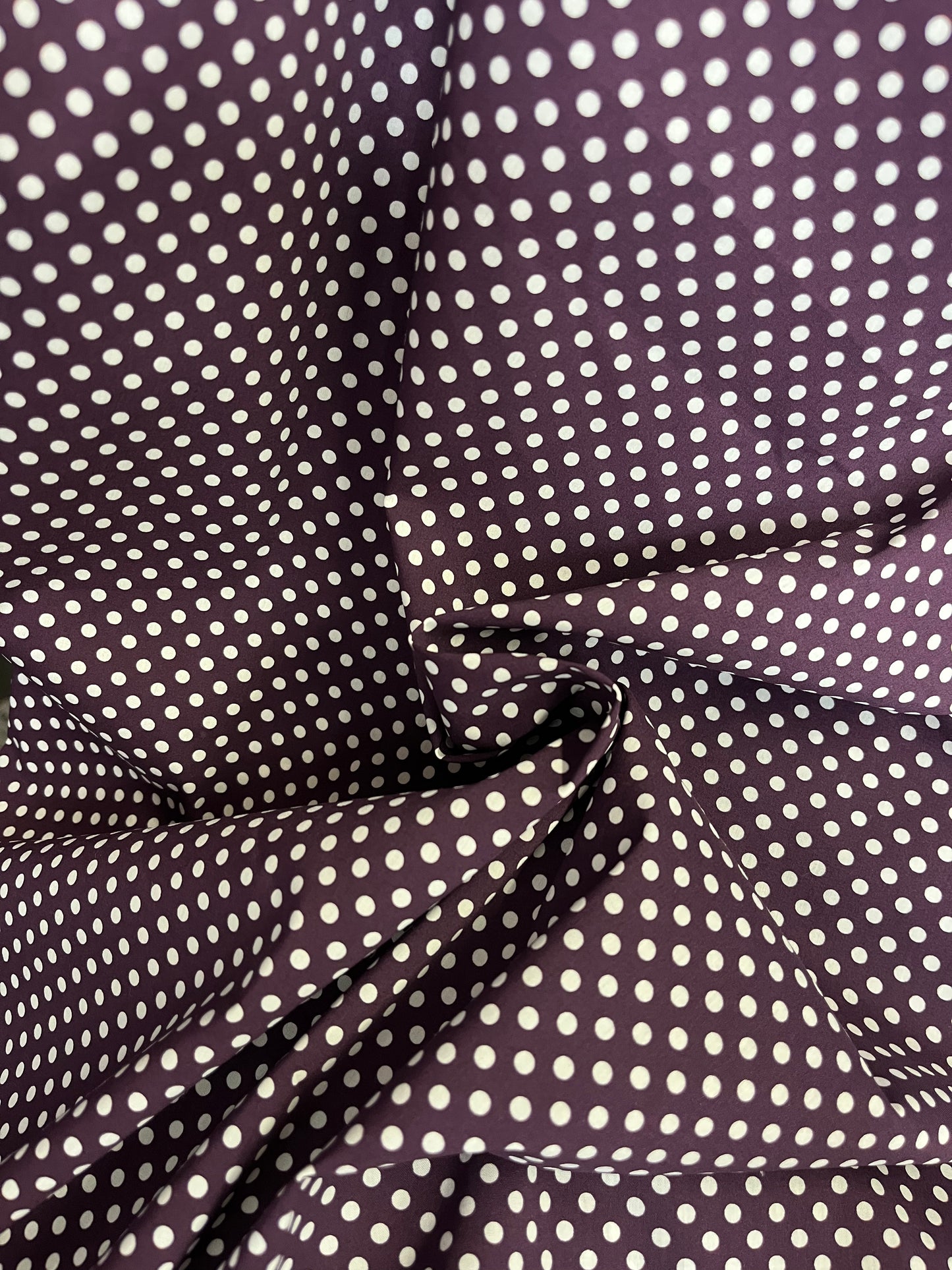 Italian Polka Dot Stretch Cotton - Purple & White