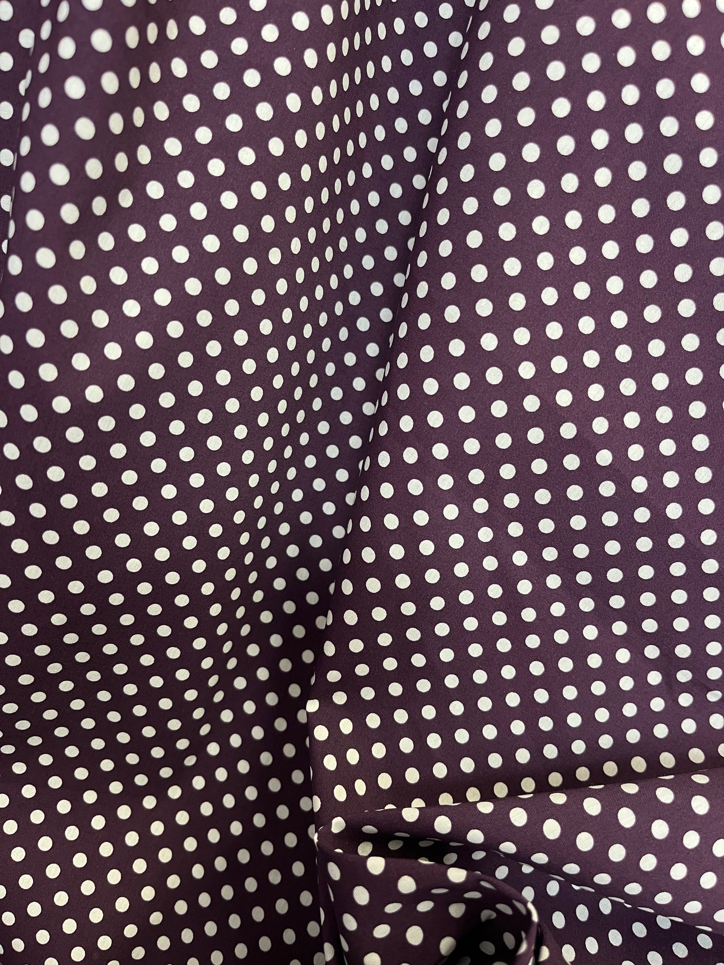 Italian Polka Dot Stretch Cotton - Purple & White