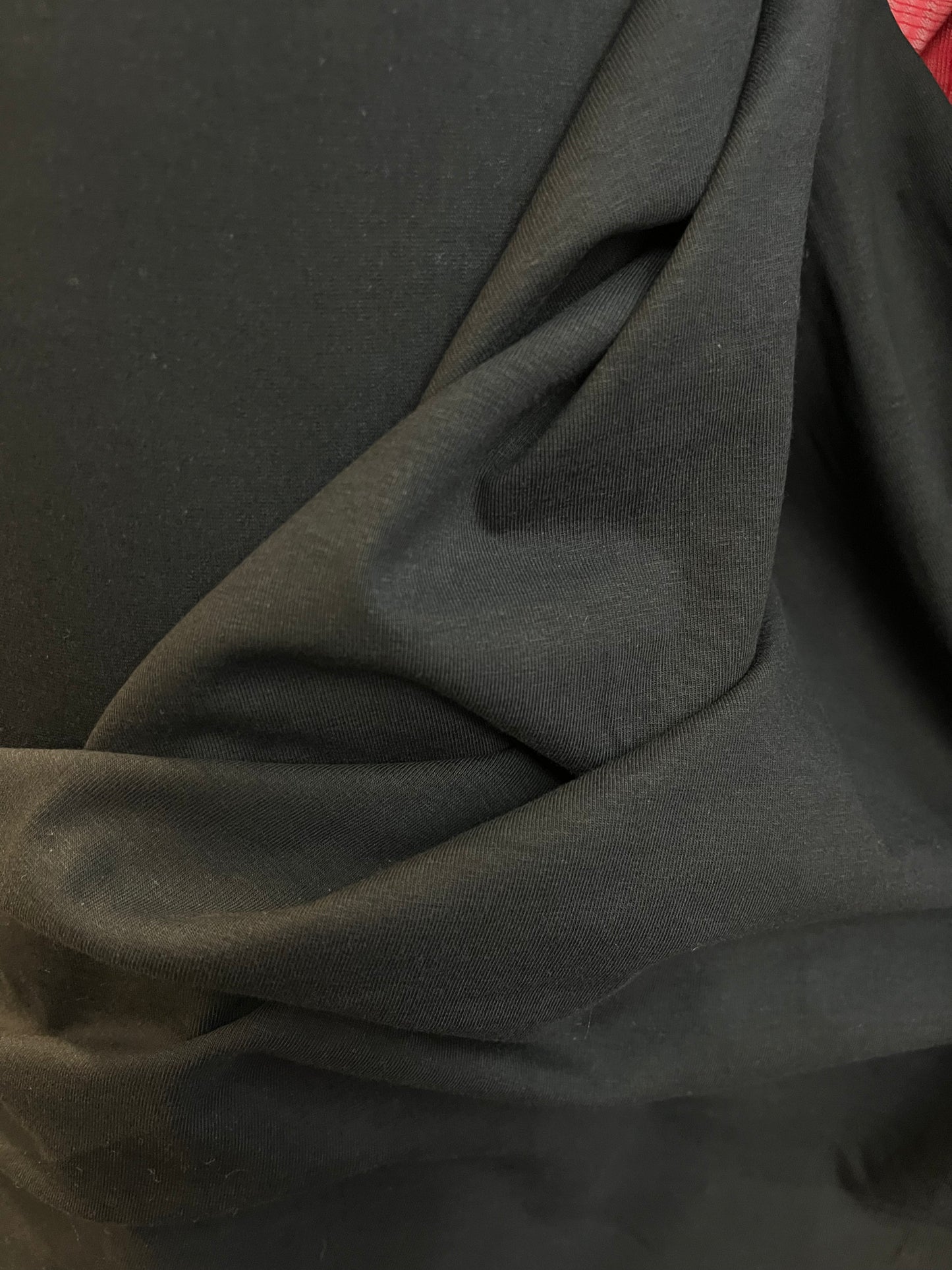 Poly Cotton Jersey - Jet Black