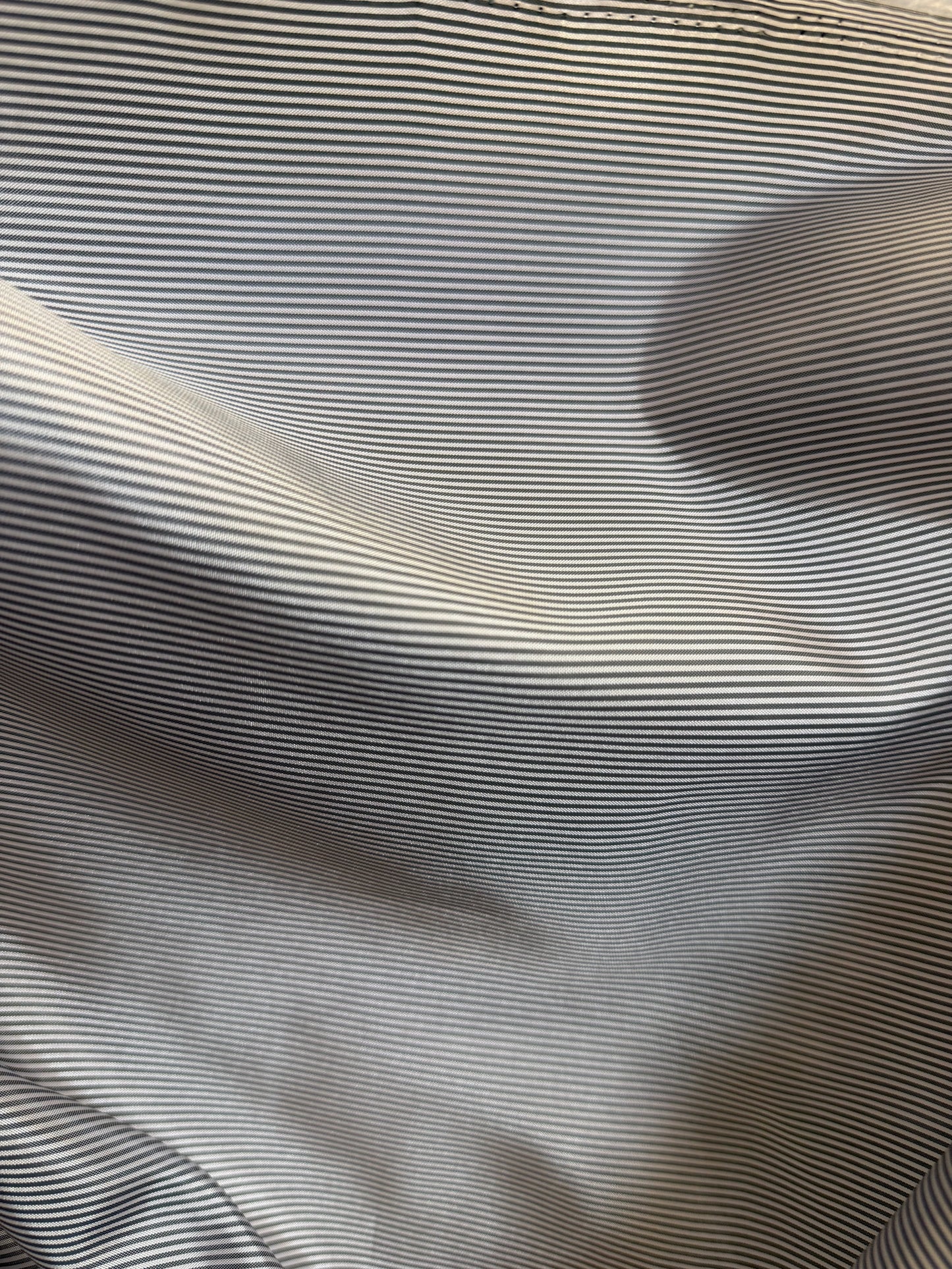 Stripe Poly Lining - Off-White & Blue