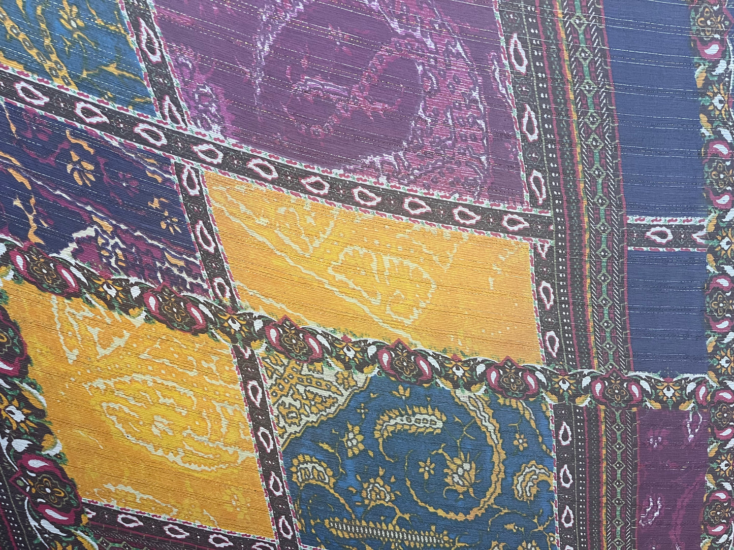 Italian Printed Silk Chiffon - Vibrant Multicolor & Silver Lurex