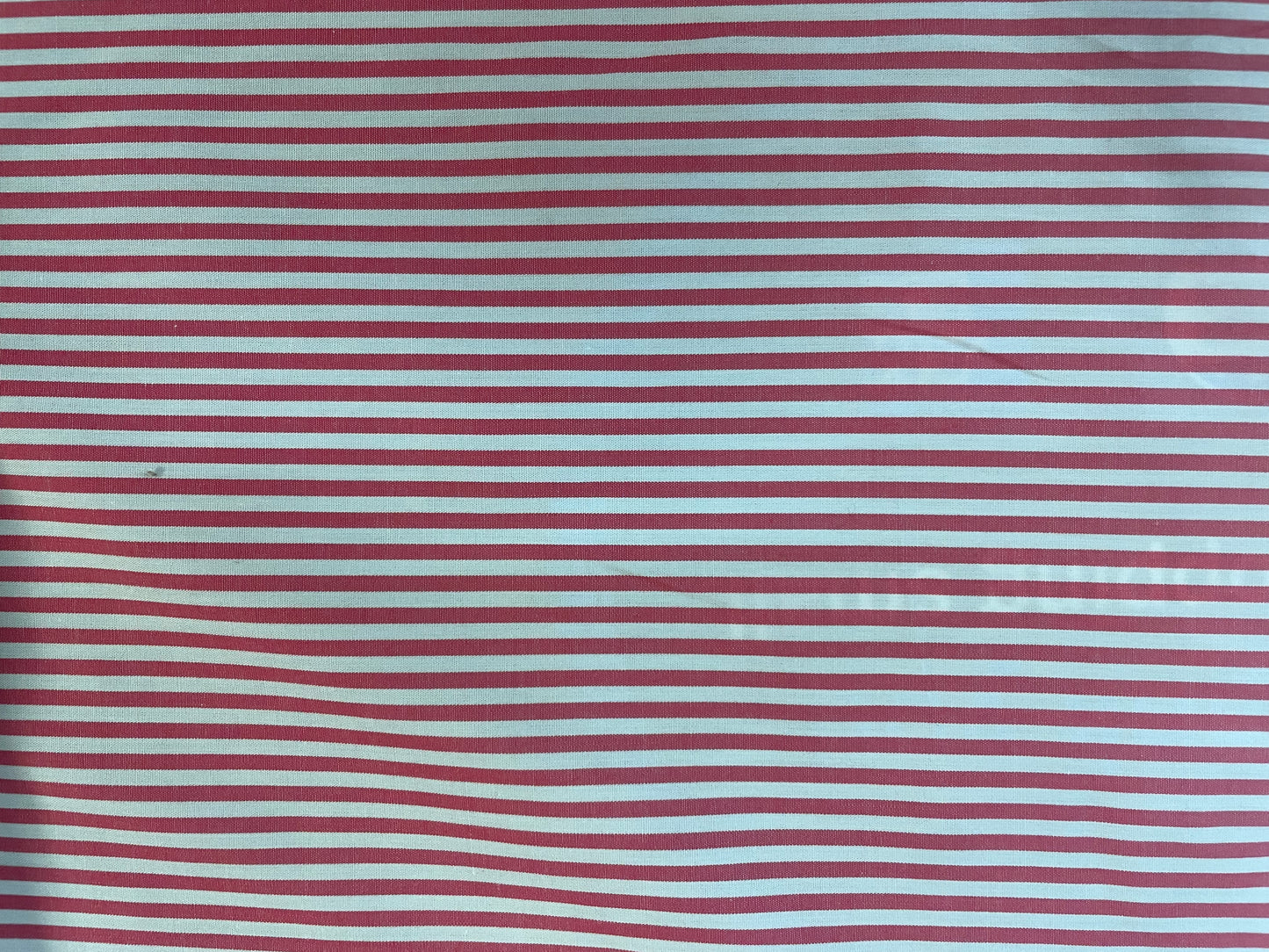 Italian Striped Cotton White and Tomato Red