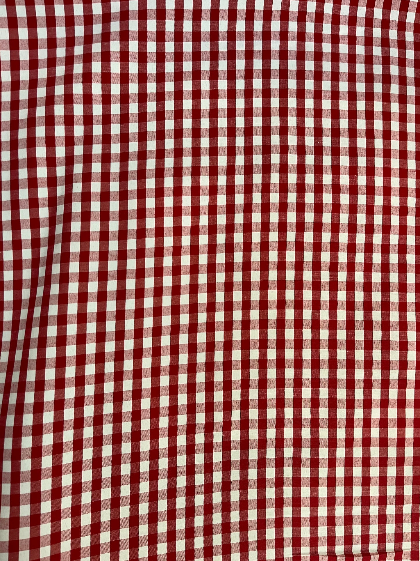 Gingham Poly Cotton - Red & Off-White