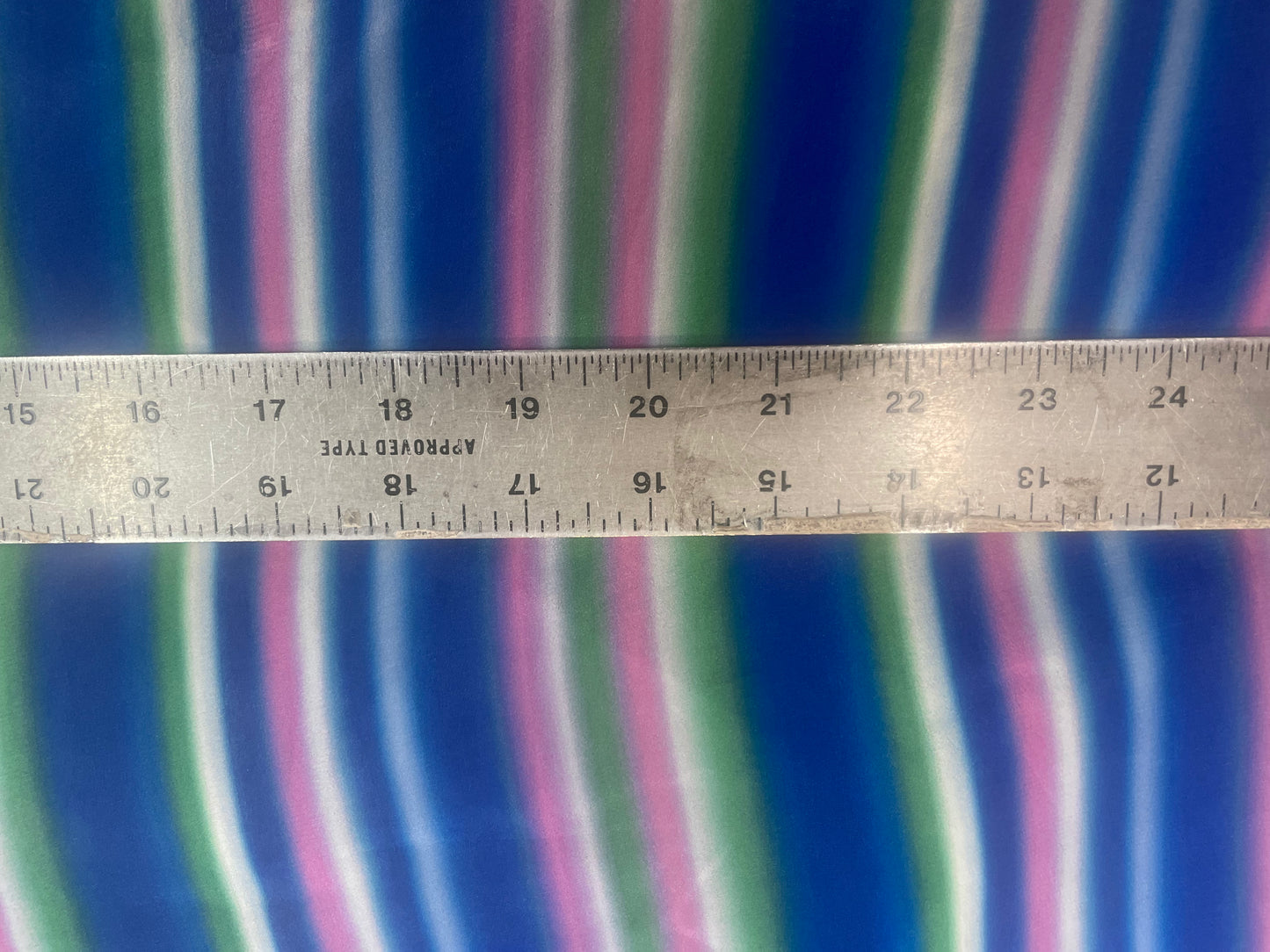 Stripe Rayon Print - Blue, Pink, Green & White