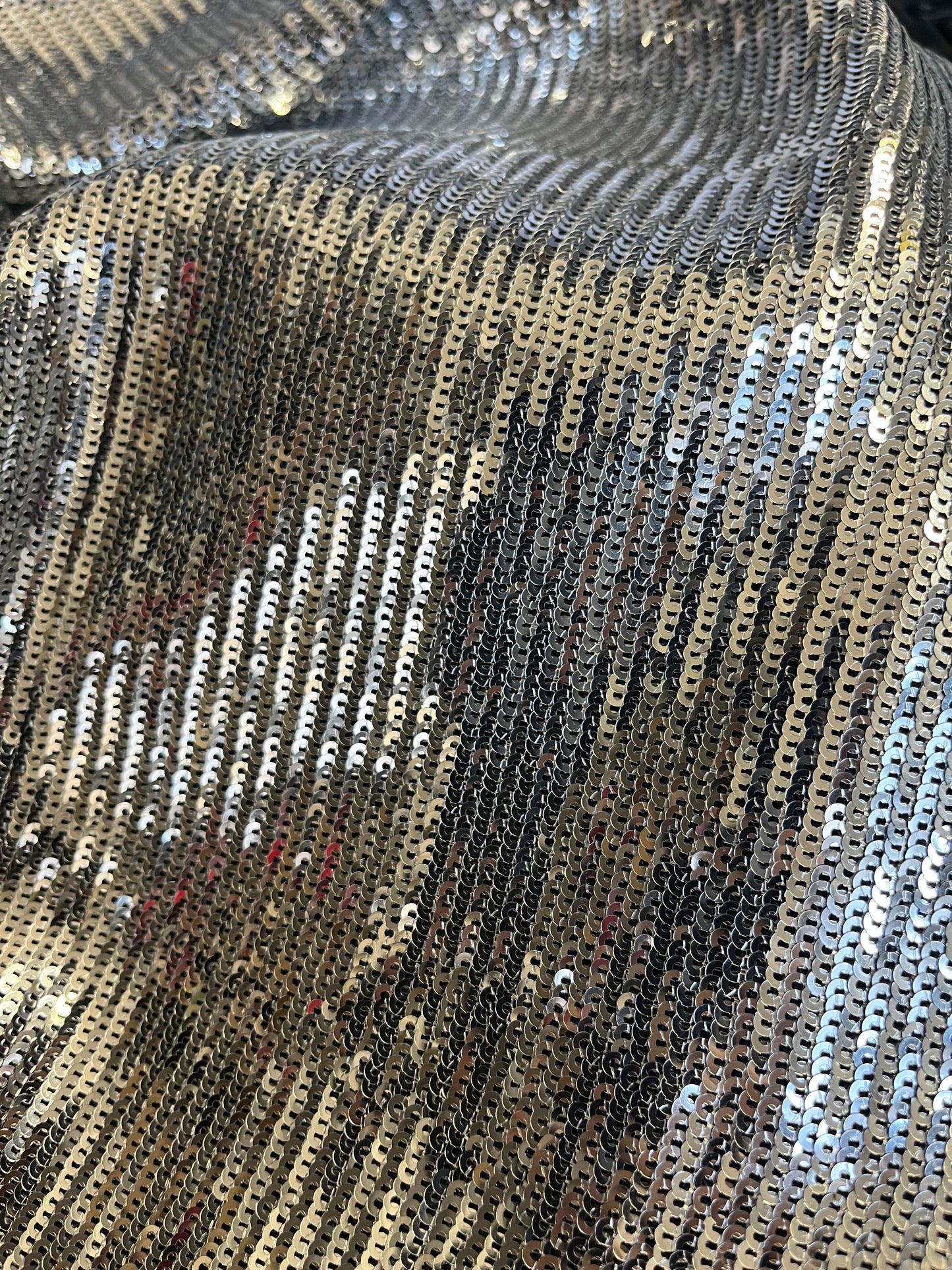 Sequin Stretch Mesh - Silver