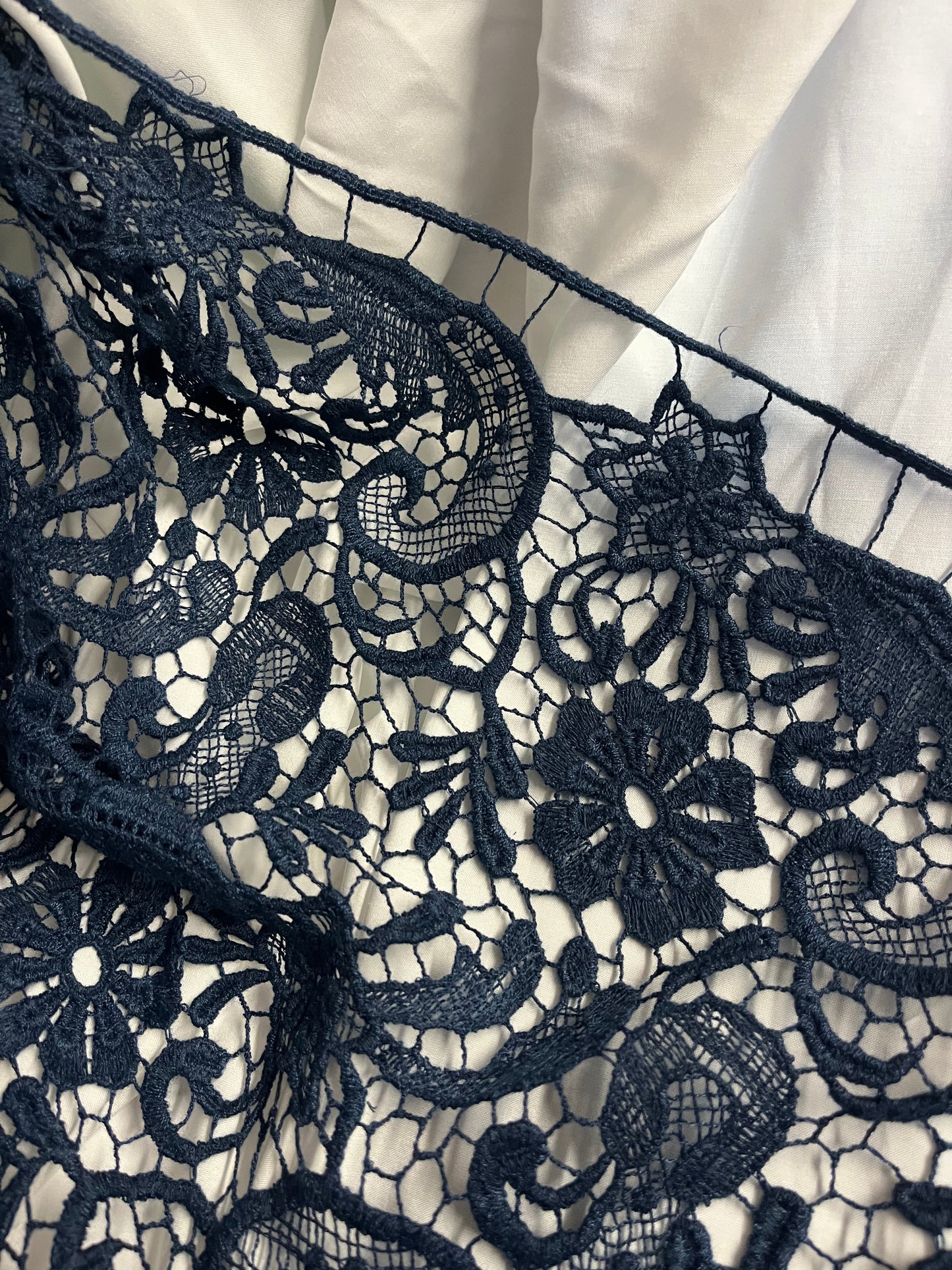 Floral Corded Lace - Dark Blue