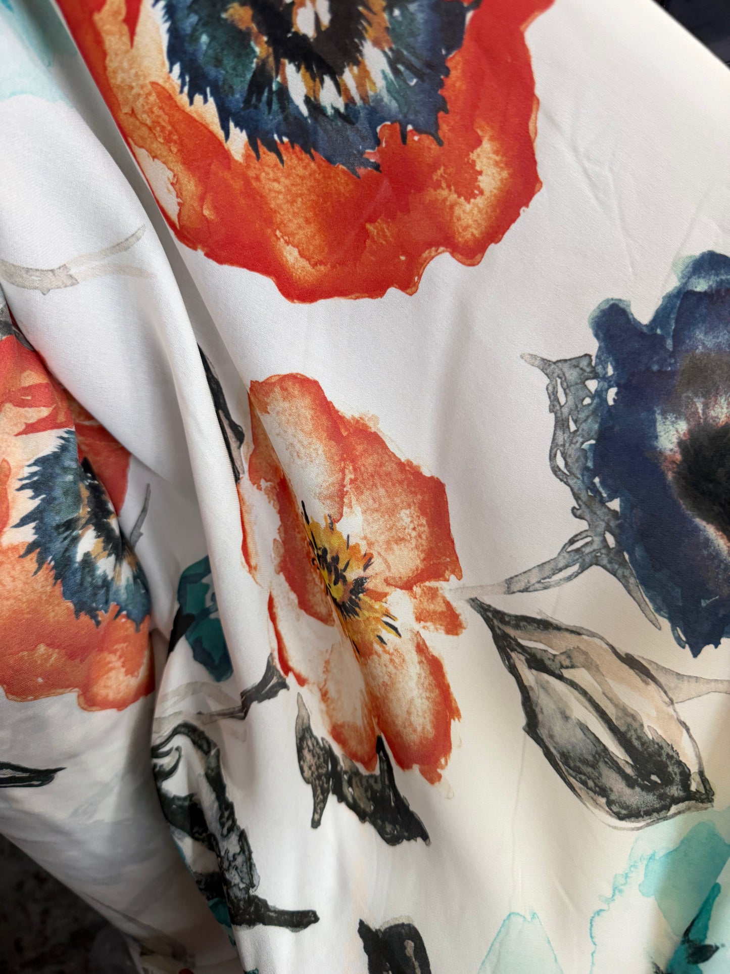 Italian Silk Georgette - Watercolor Floral