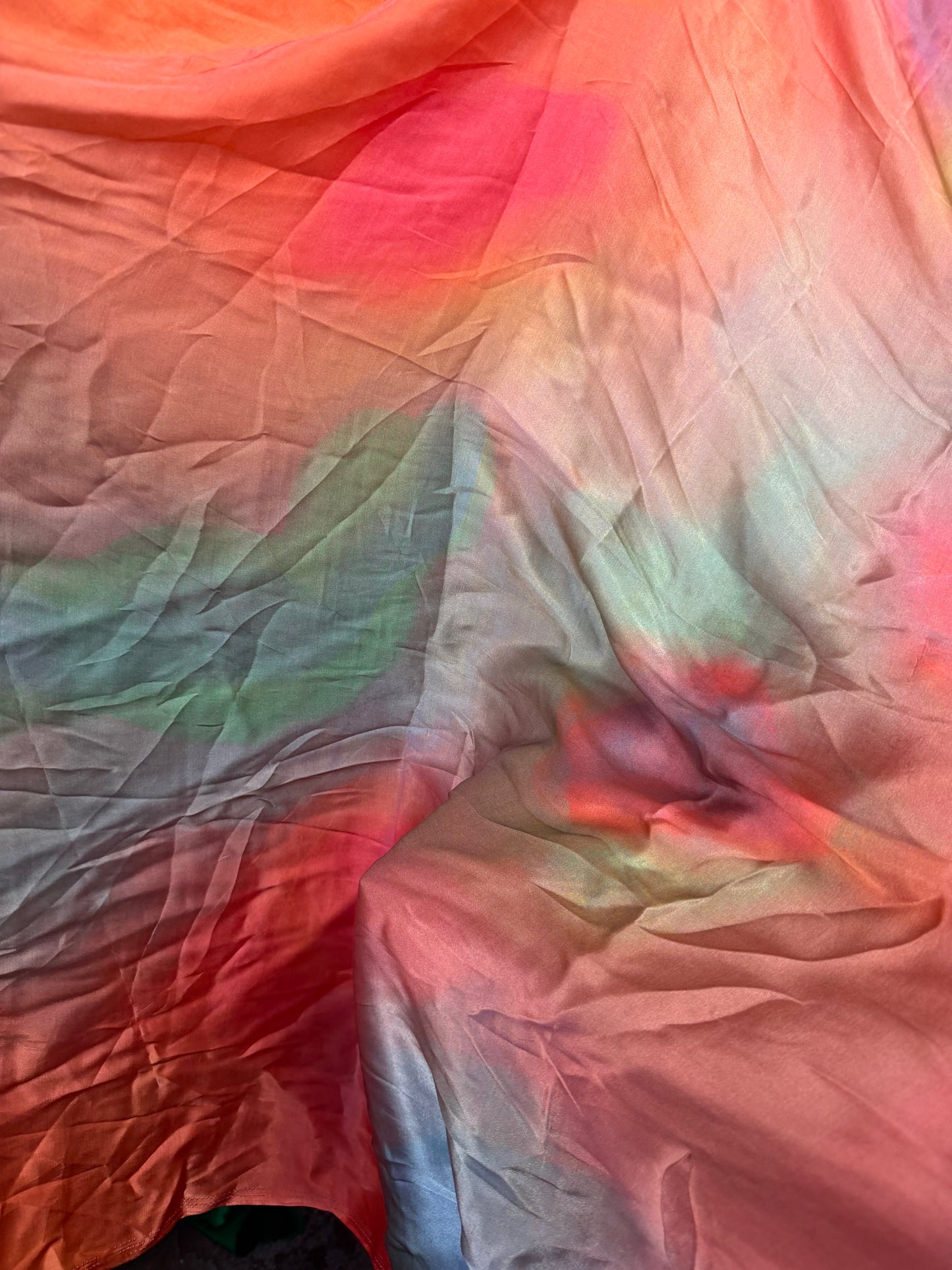 Digital Printed Rayon & Bamberg Charmeuse - Multicolor Aura