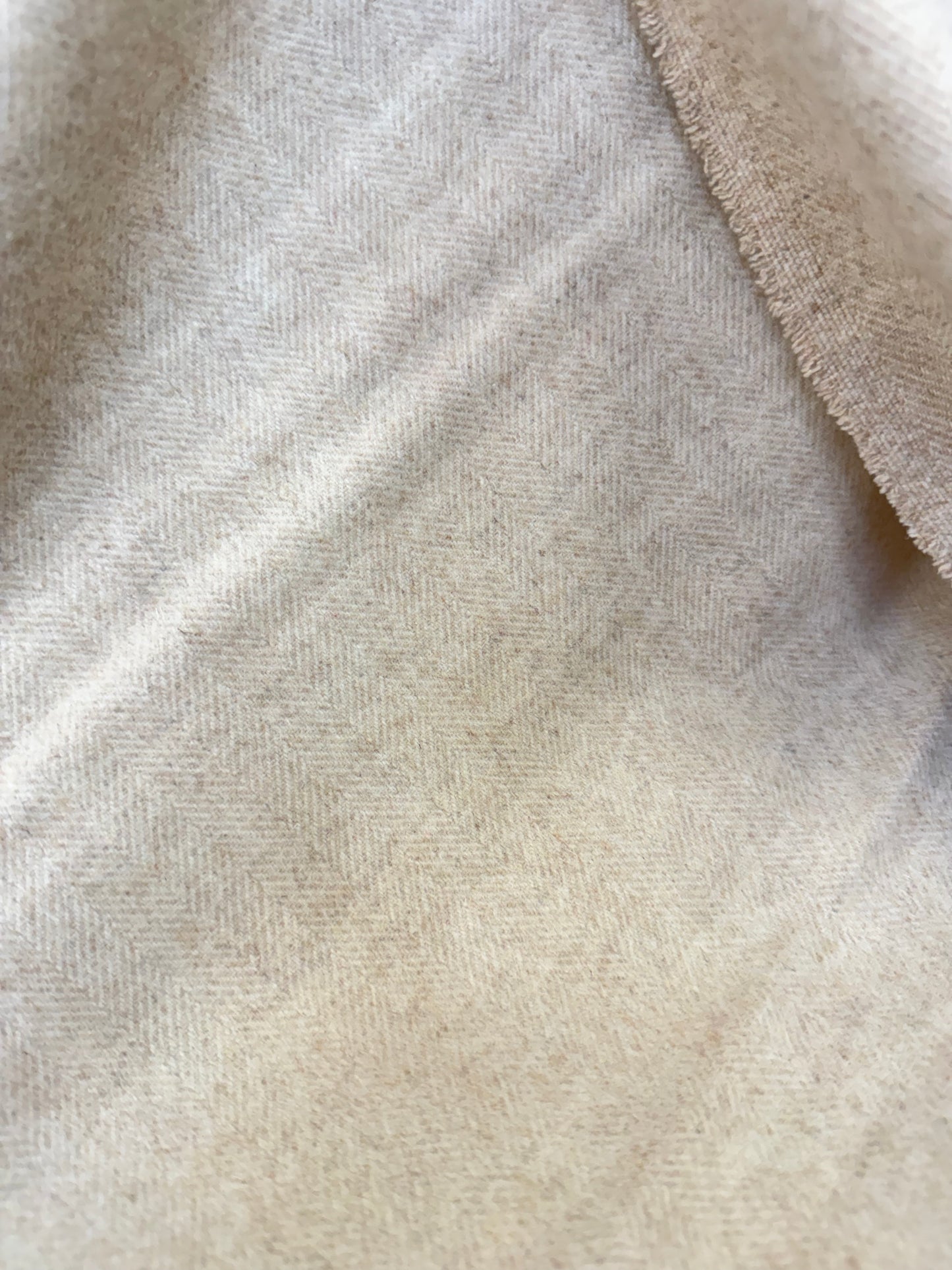 Heritage Label - Italian Flannel Herringbone Wool - Biege