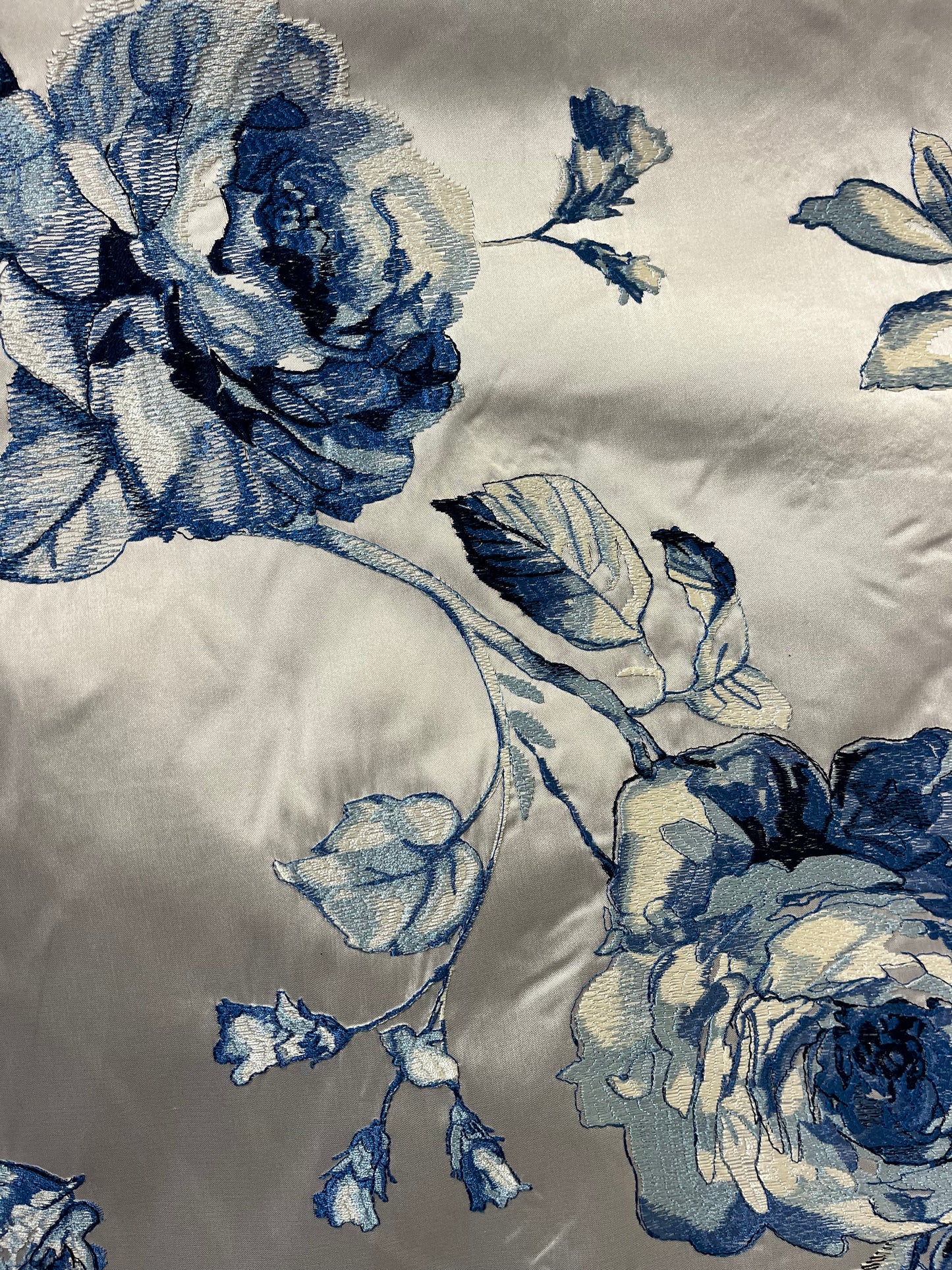 Italian Embroidered Mikado - Chinoiserie Floral