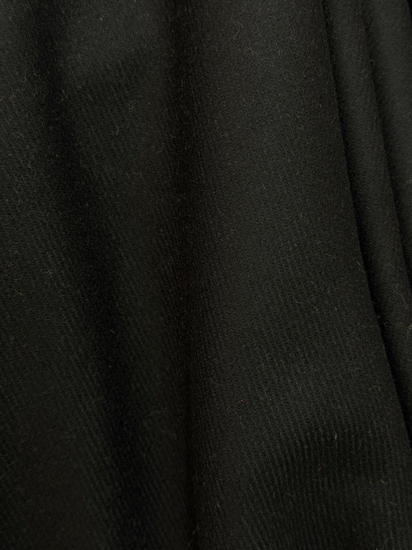 Heritage Label - Italian Melton Twill Wool - Jet Black
