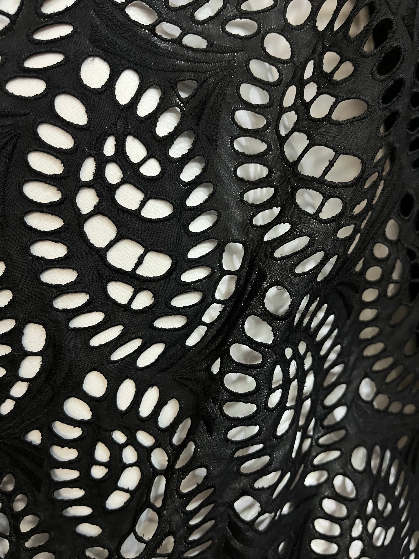 Paisley Eyelet Embroidered Cotton - Black