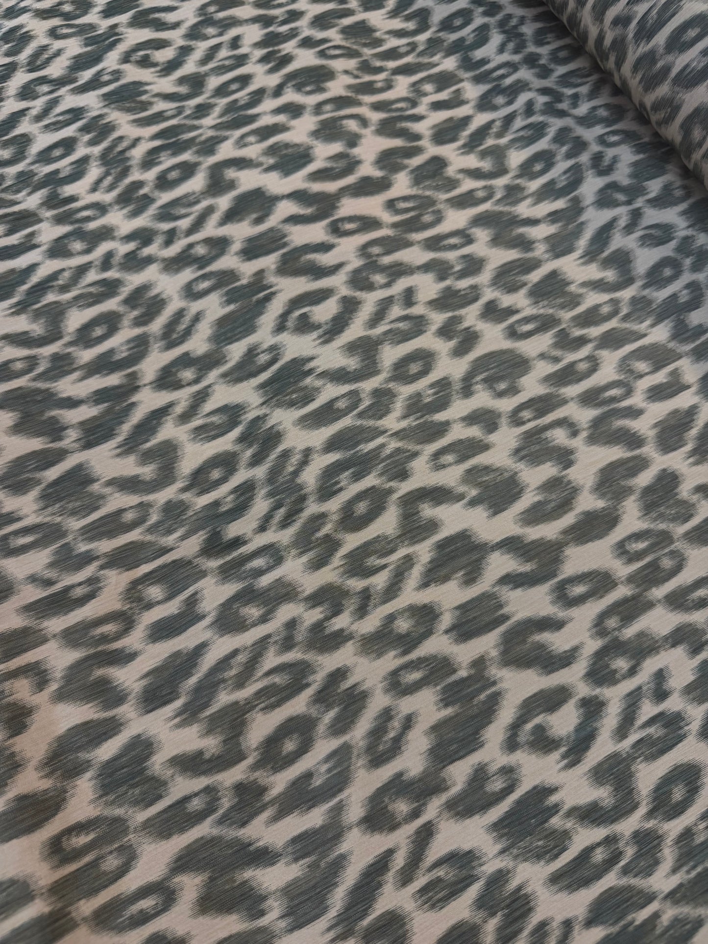 Italian Printed Poly Taffeta - Faded Glitch Cheetah