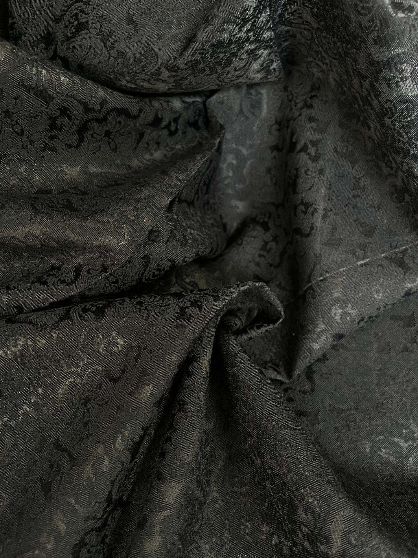 Jacquard Cotton - Black Damask Floral