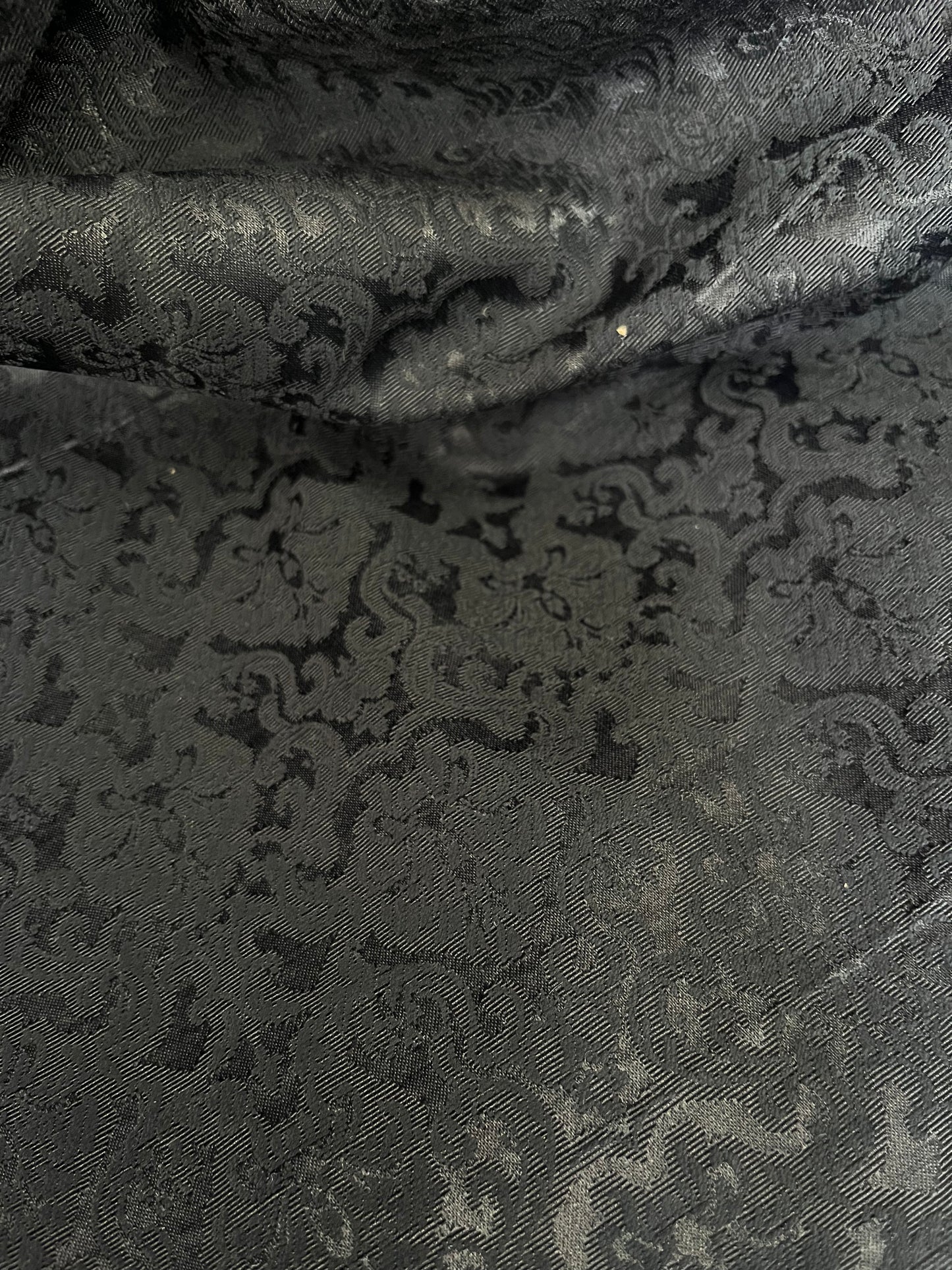 Jacquard Cotton - Black Damask Floral