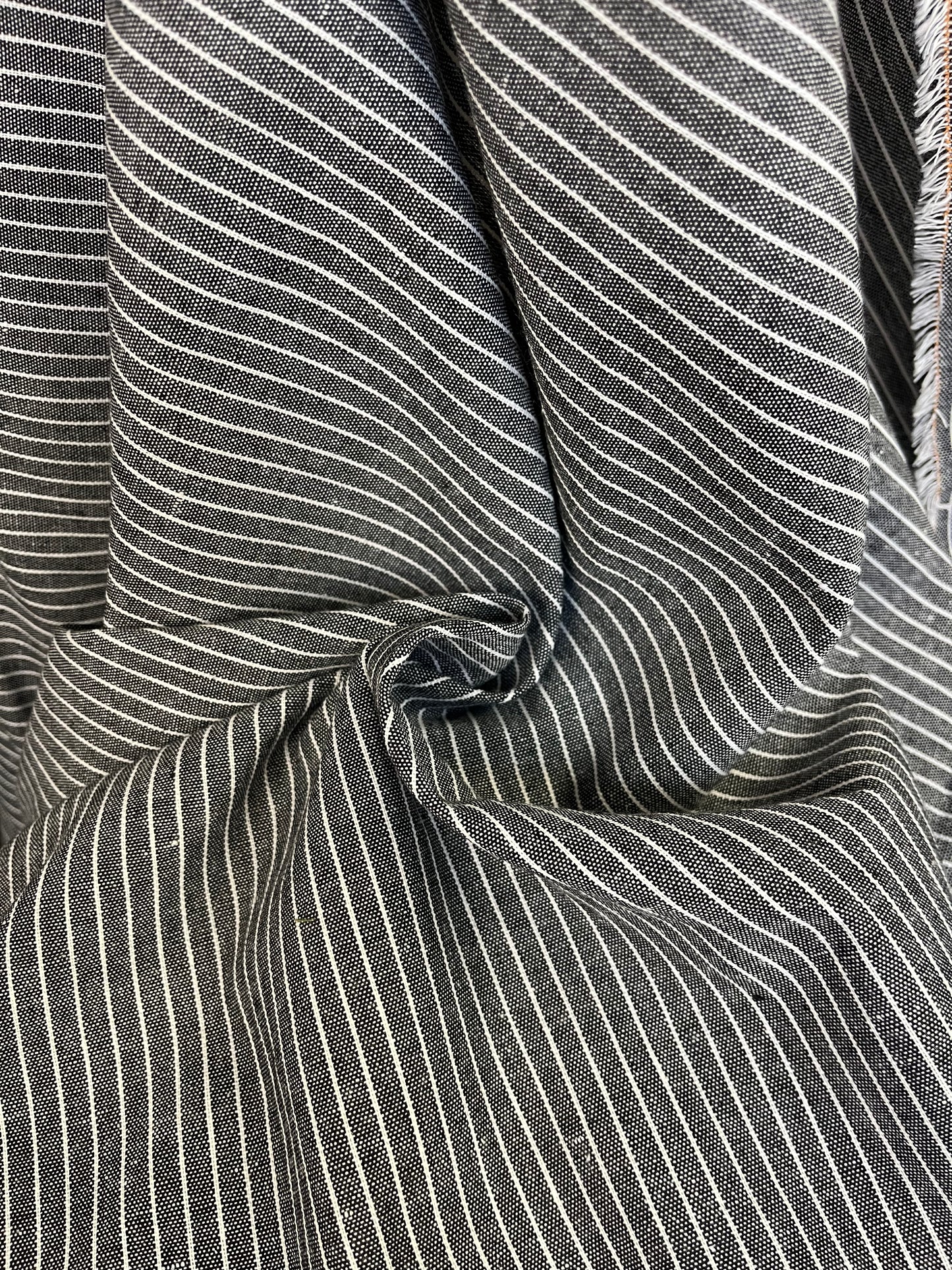Woven Stripe Cotton - Black & White
