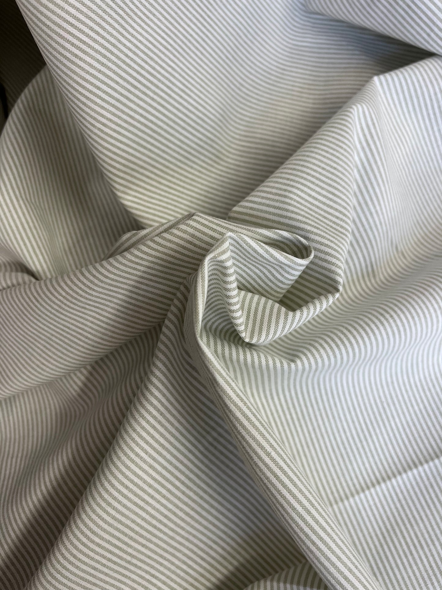 Stripe Cotton - Light Green & Off-White
