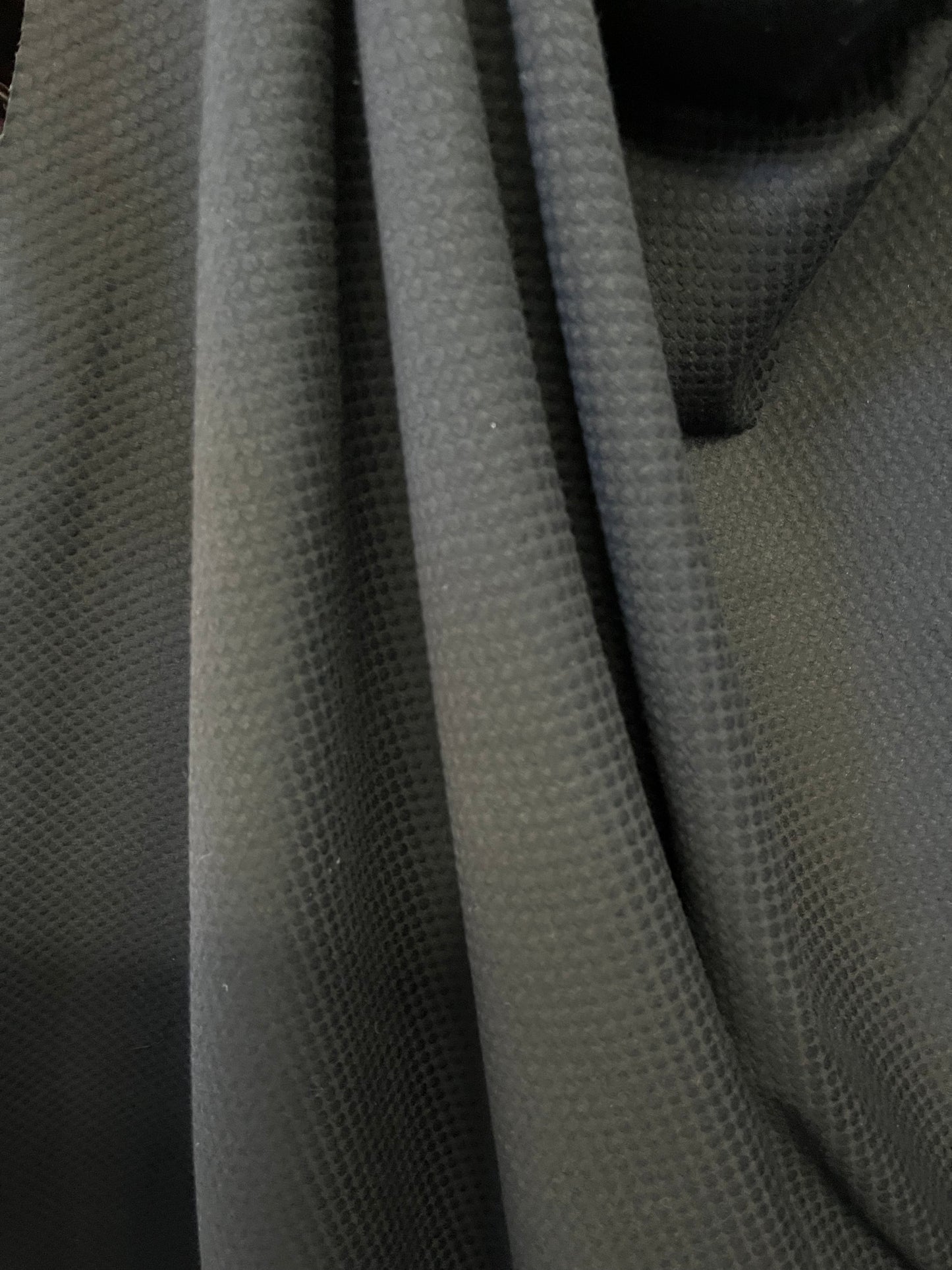 Textured Cotton Pique Stretch - Jet Black