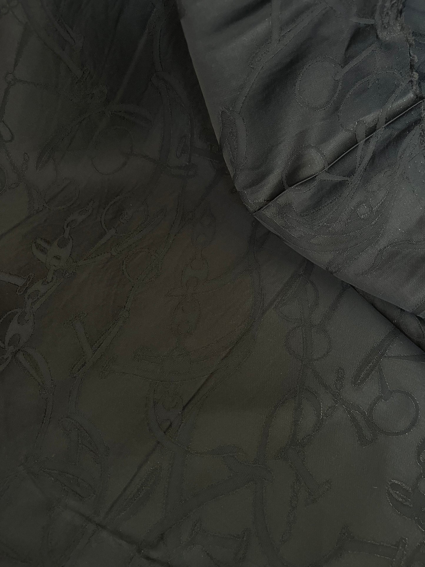 Designer Equestrian Rayon Brocade - Black