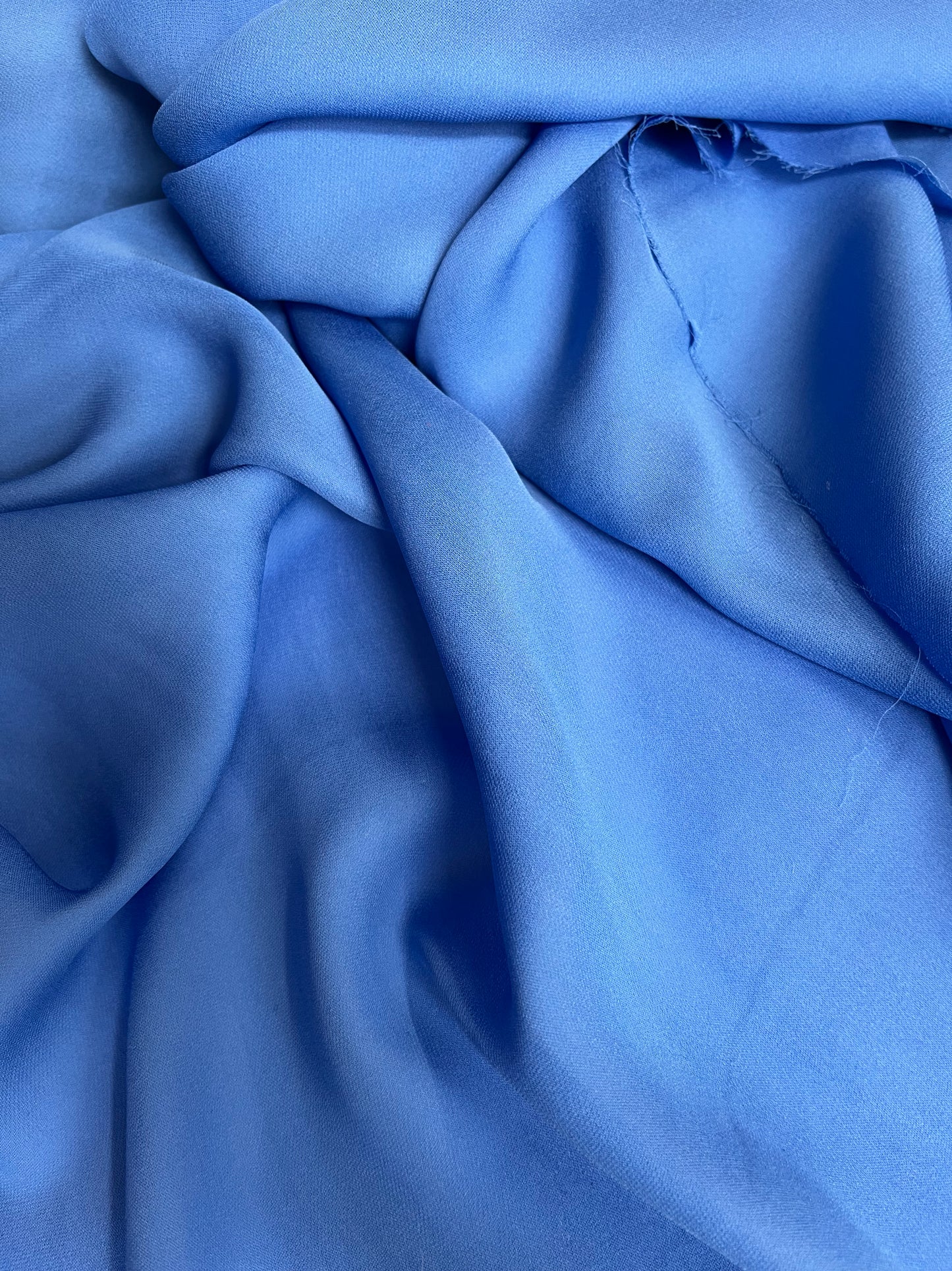 Wide Silk Georgette - Cerulean Blue