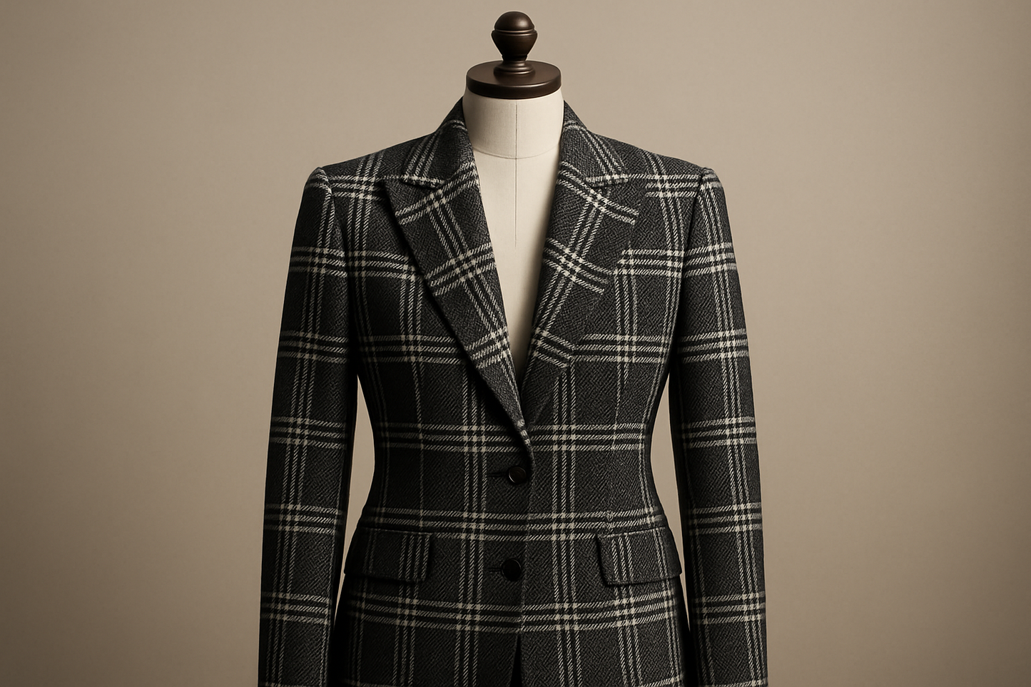 a fancy jacket with American Heritage - Plaid Virgin Wool Suiting - Black & White