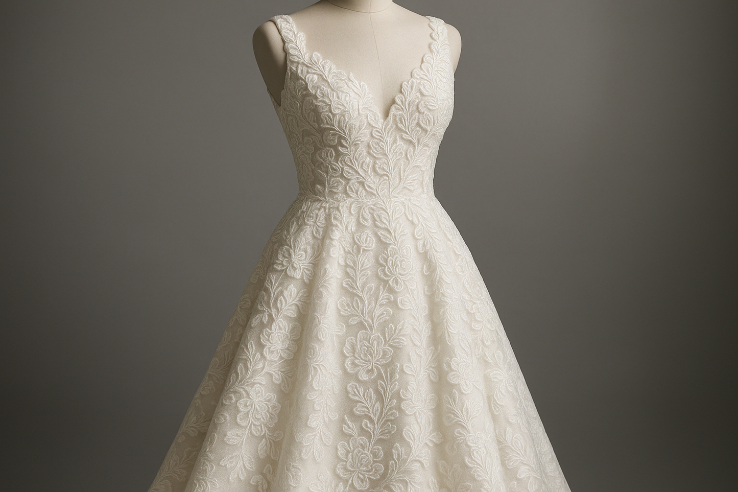 a lovely bridal dress with Floral Corded Bridal Lace - white