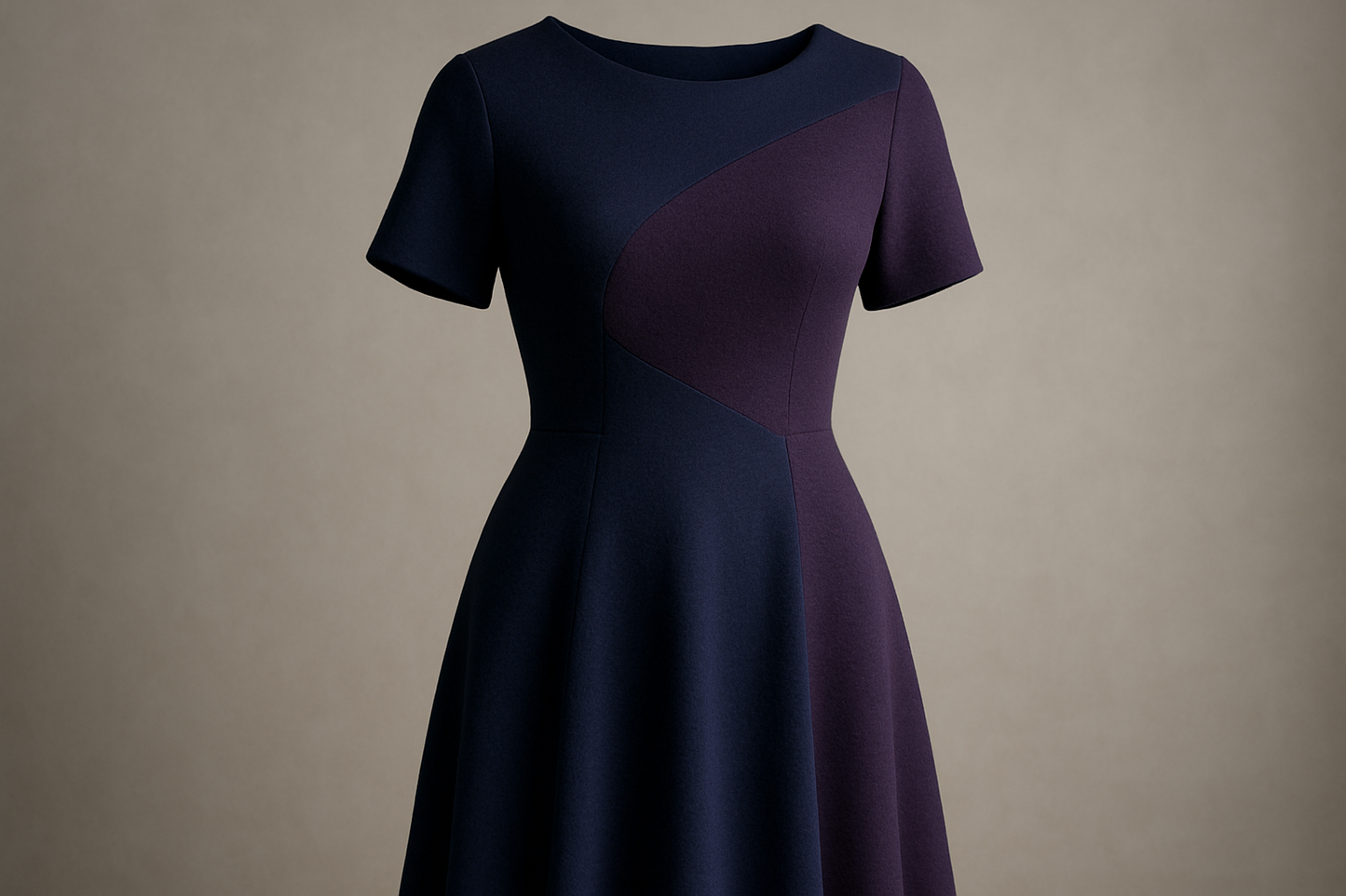 a lovely dress with Danish Double-Sided Wool & Cotton Jersey - Navy Blue & Purple