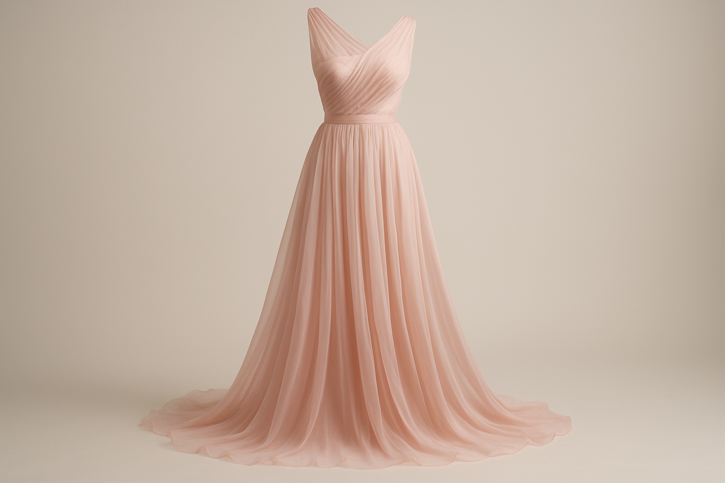 a lovely dress with silk chiffon light pink